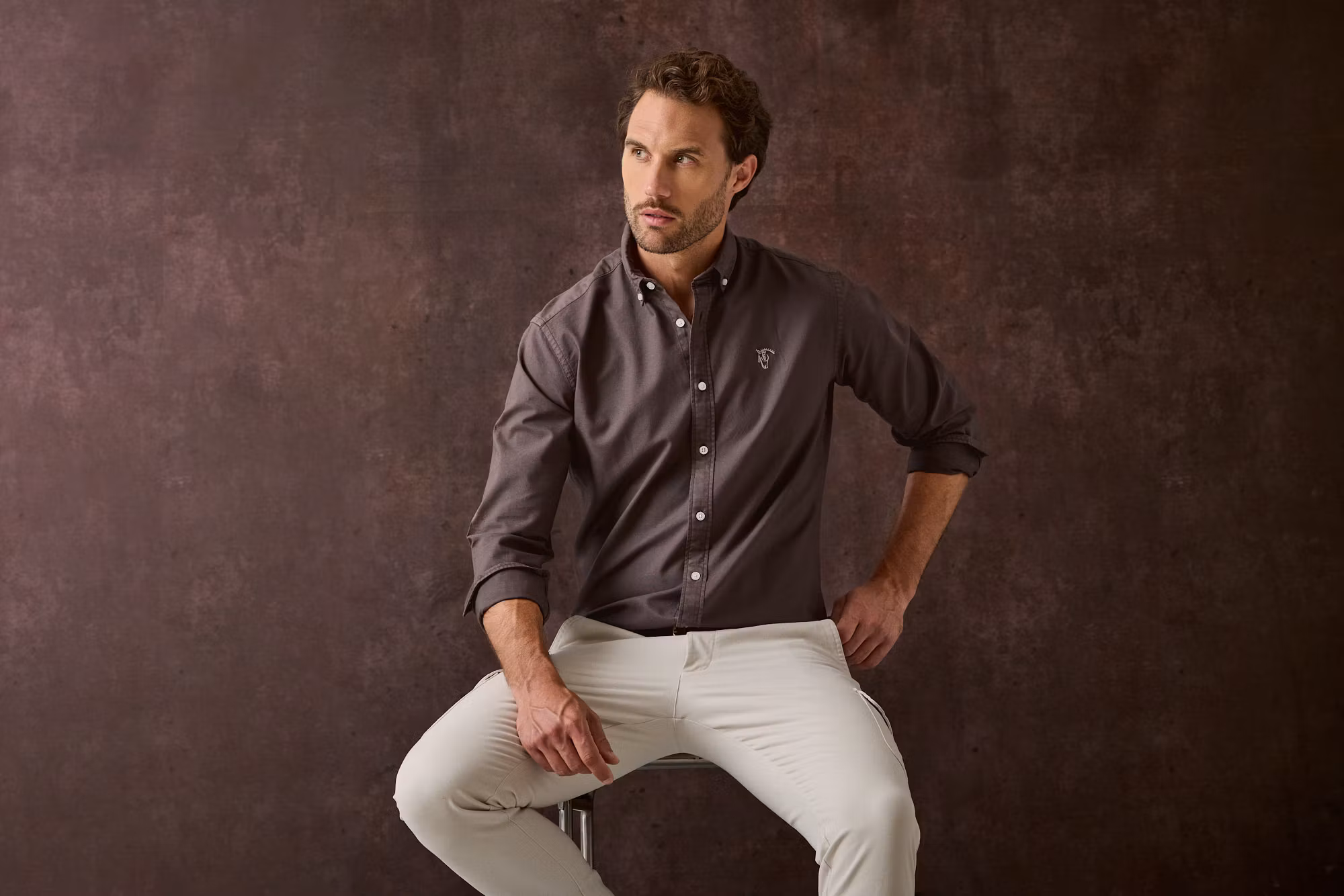 Camisa Garment Dyed | Moka