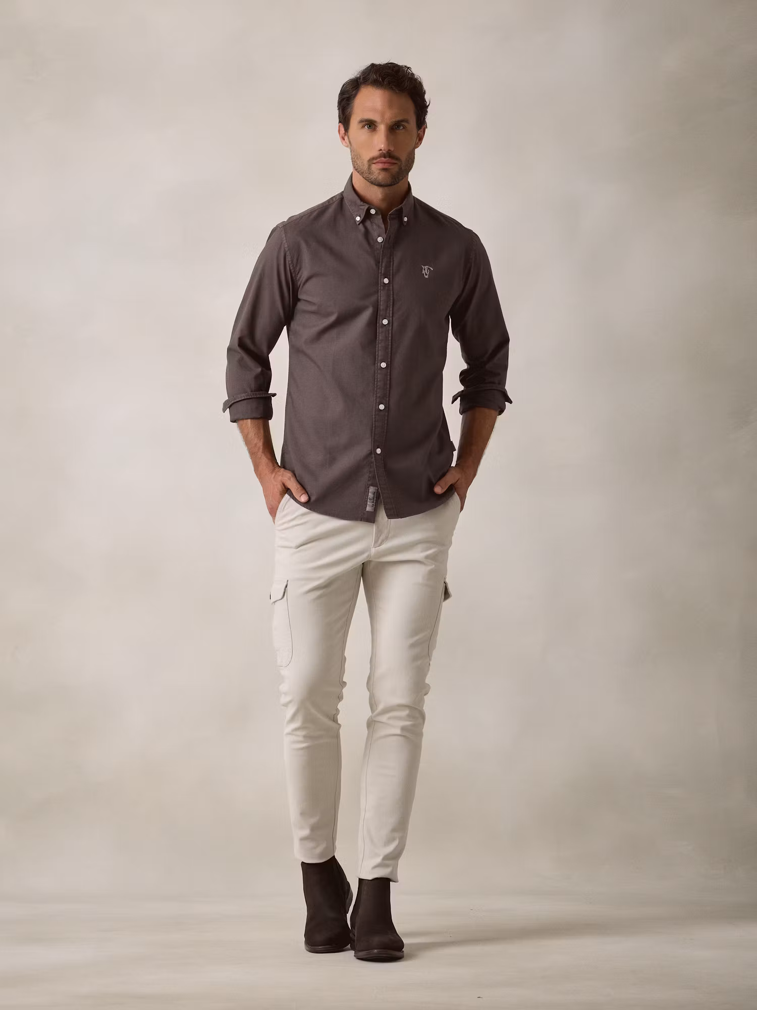 Camisa Garment Dyed | Moka