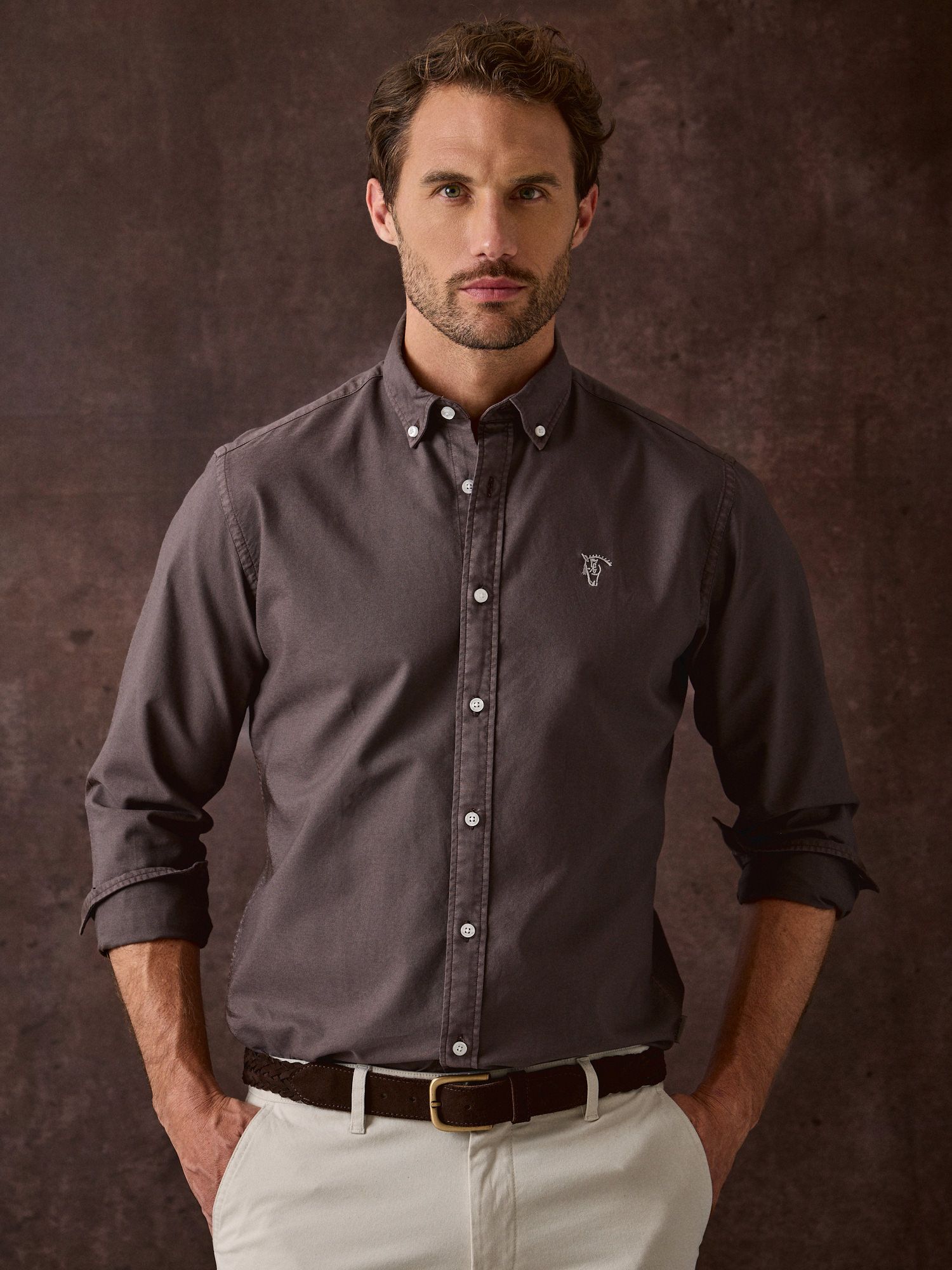 Camisa Garment Dyed | Moka