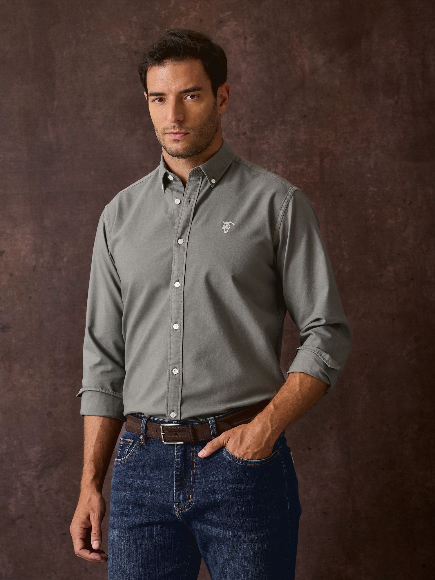 Camisa Garment Dyed | Verde Oliva