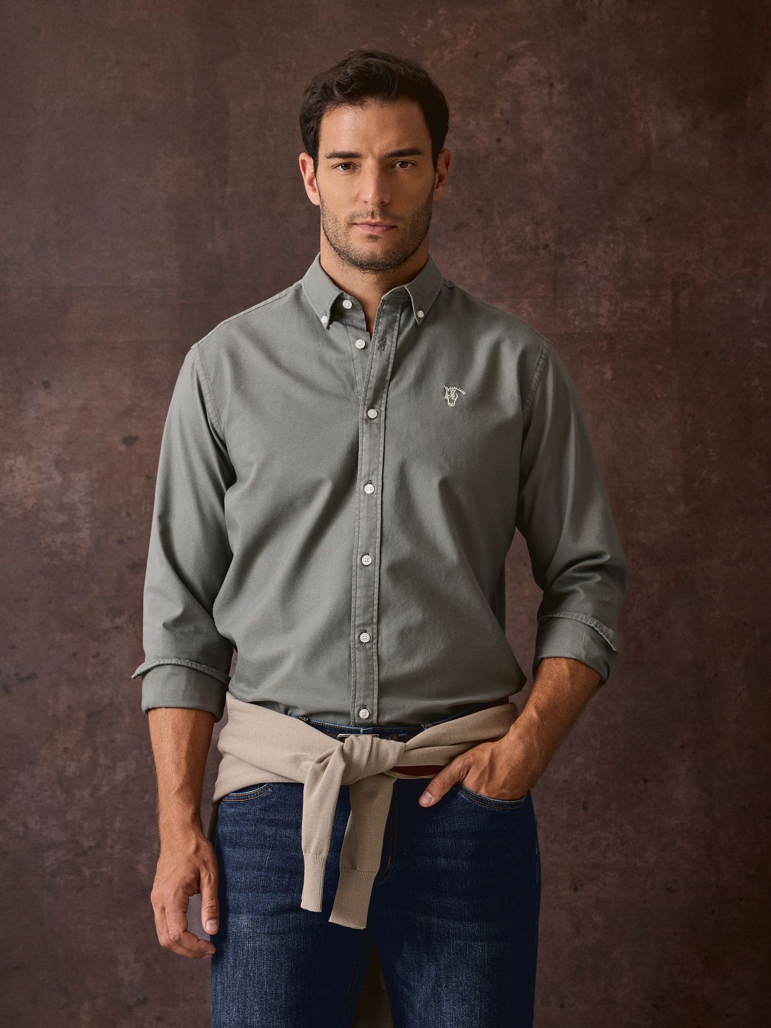 Chemise Garment Dyed | Vert Olive