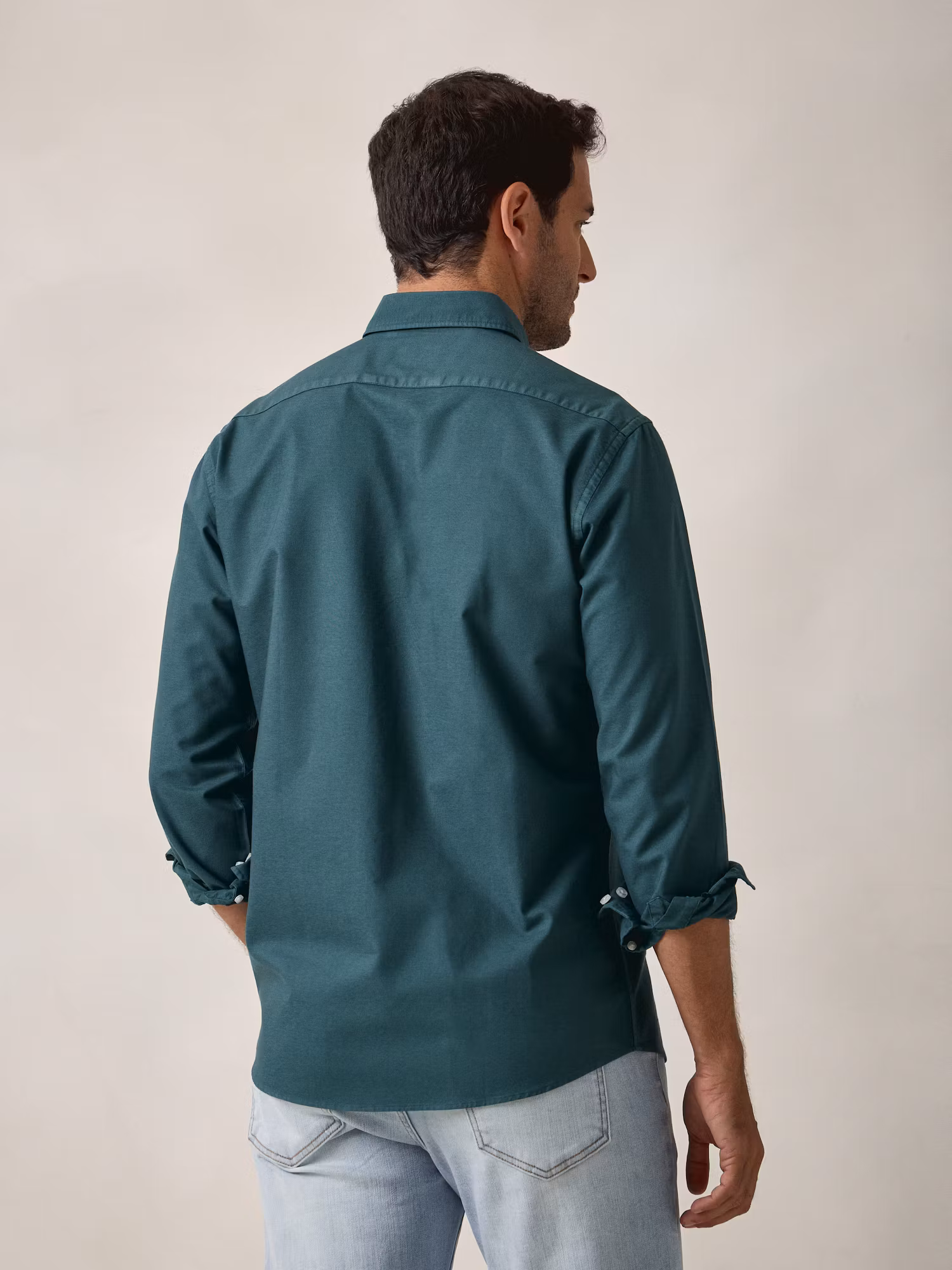 Camisa Garment Dyed | Verde Azulado