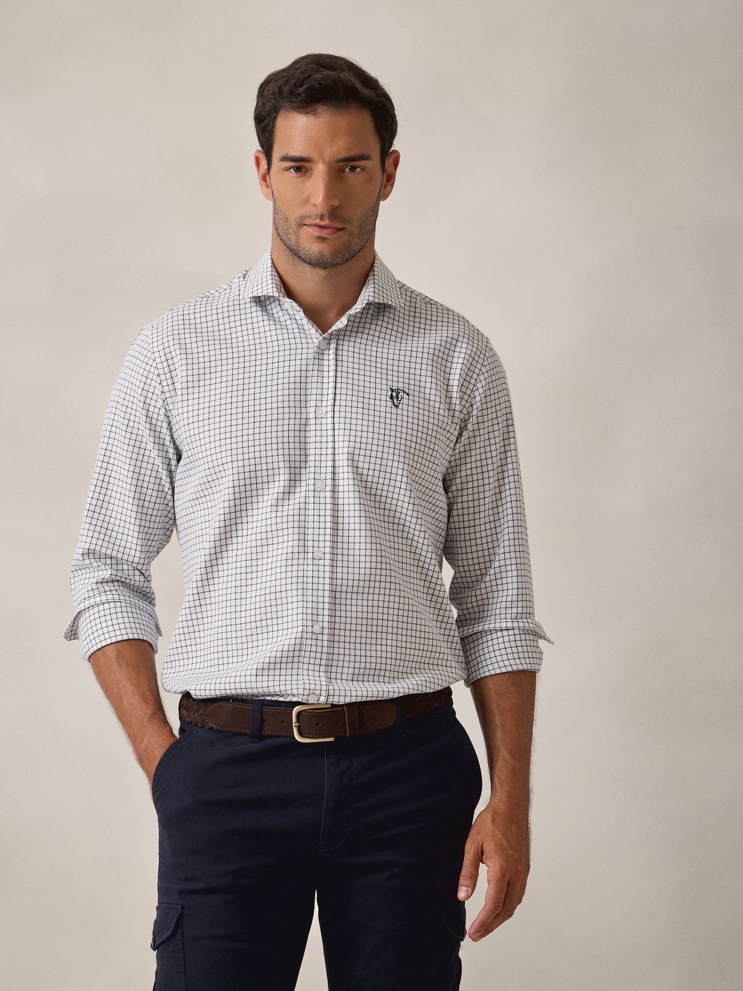 Solana Plaid Shirt | Navy Blue