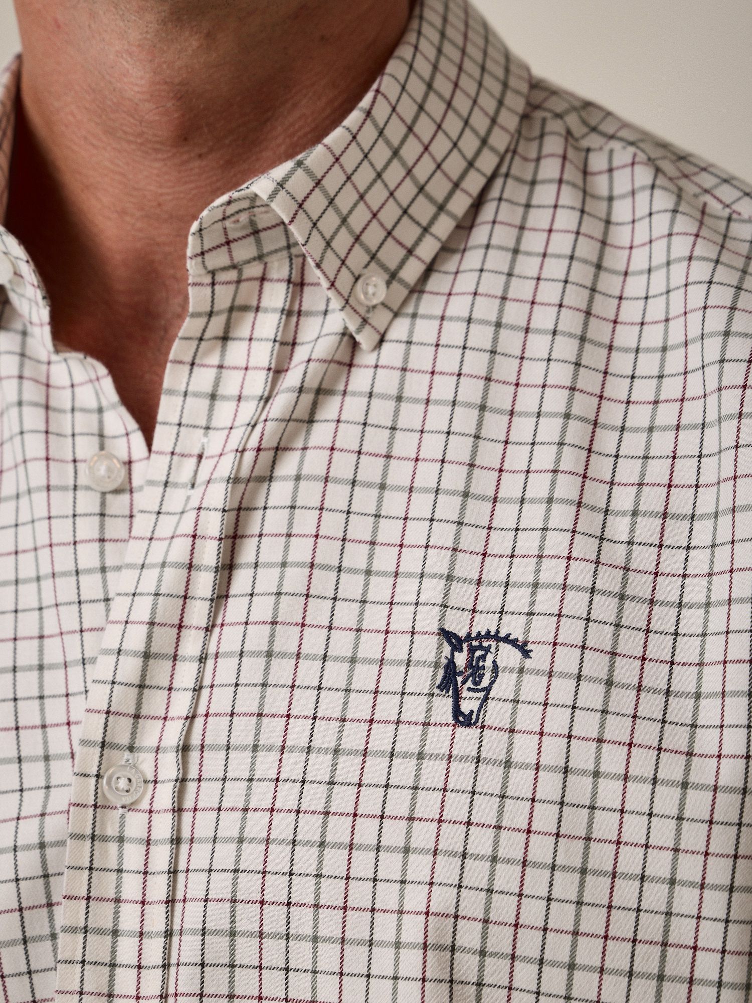 Tattersall Shirt | Ecru
