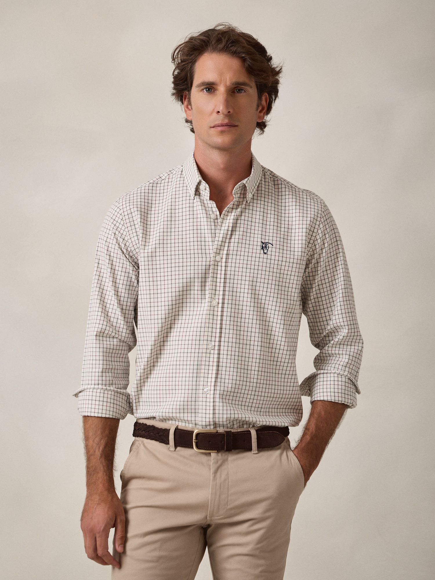 Tattersall Shirt | Ecru