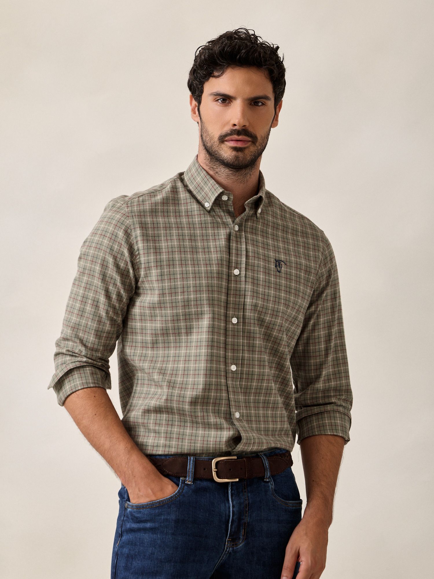 Tattersall Check Shirt | Sage Green