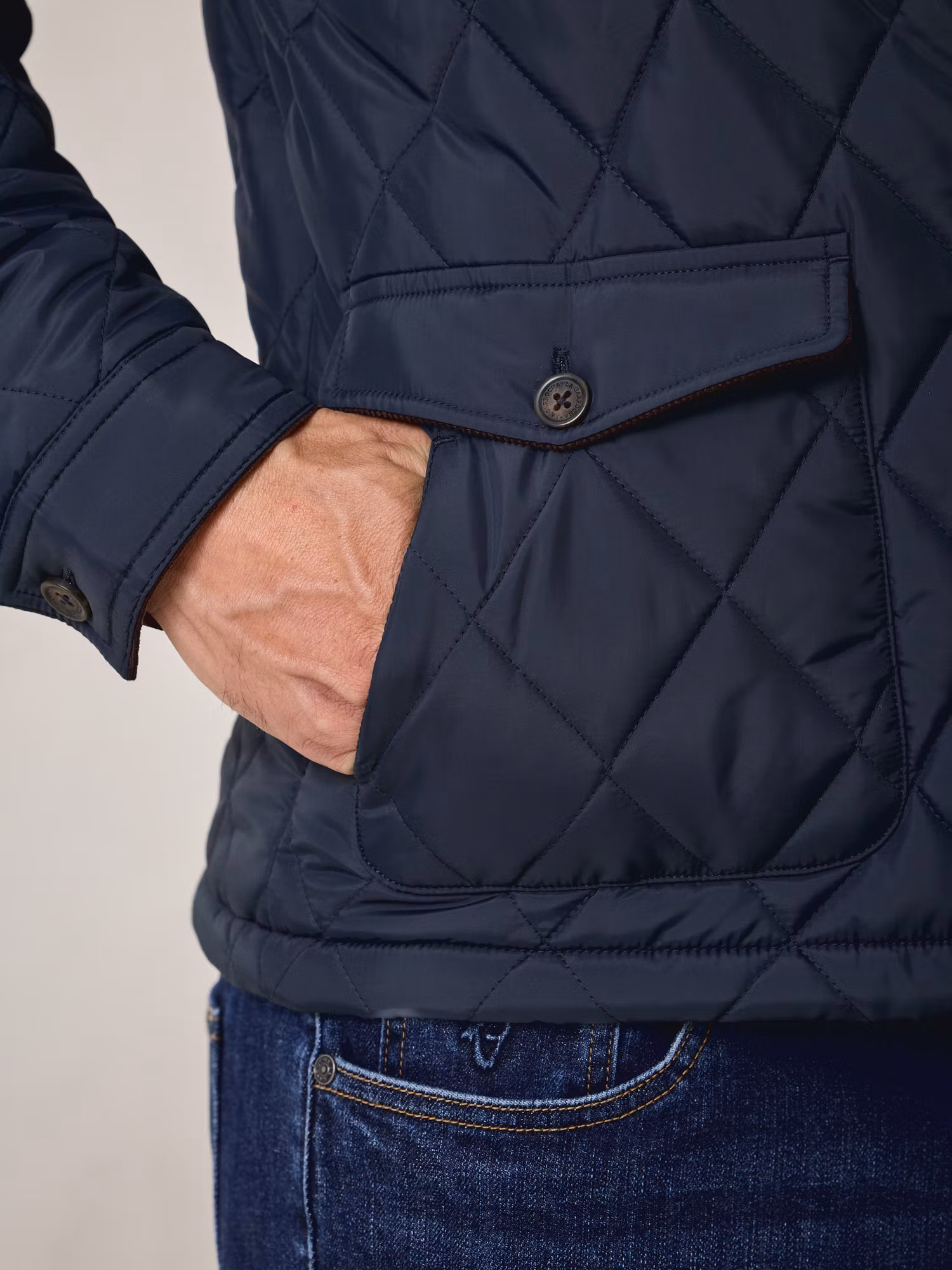 Husky Quilted Coat | Navy Blue