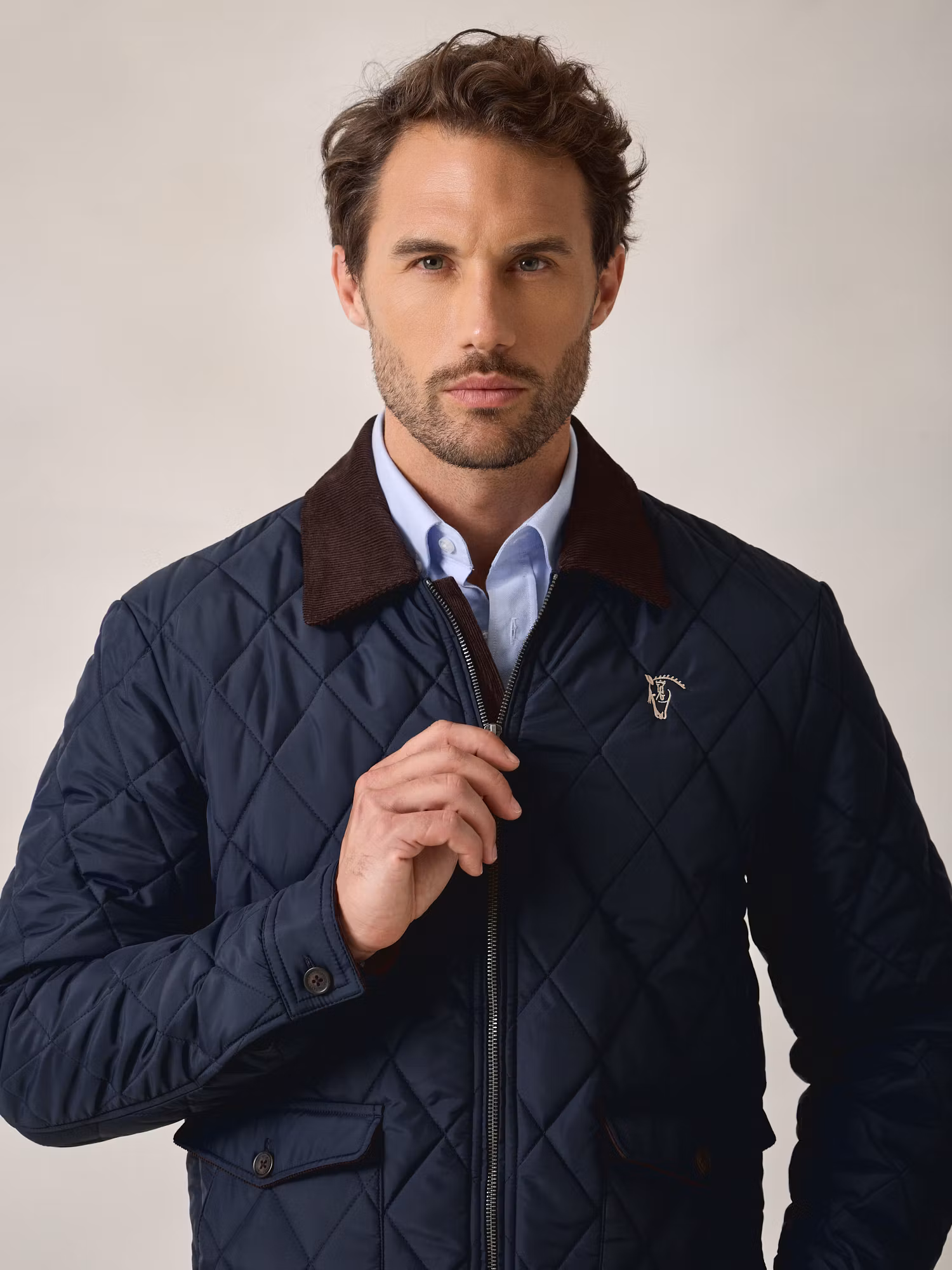 Husky Quilted Coat | Navy Blue
