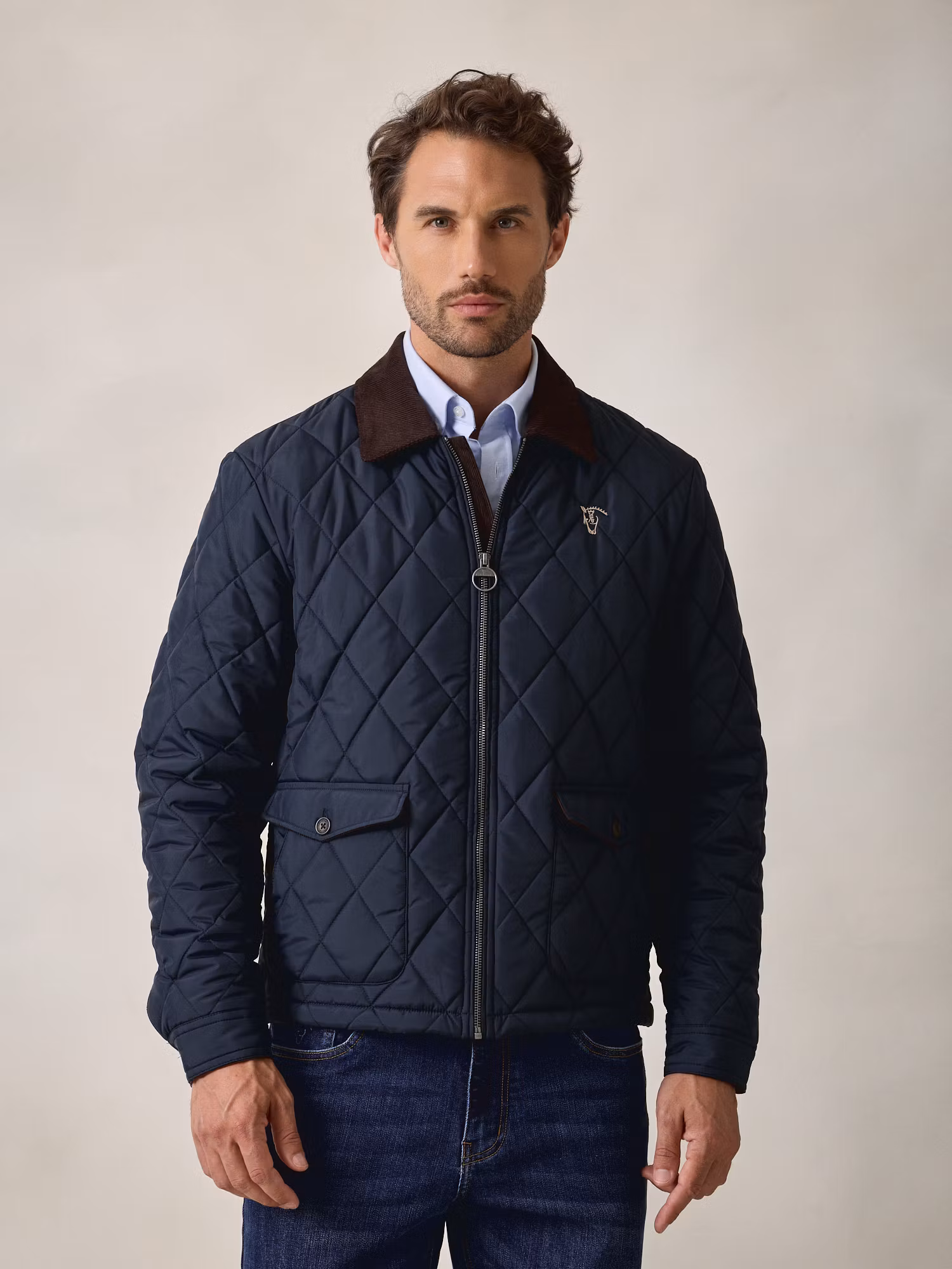 Husky Quilted Coat | Navy Blue