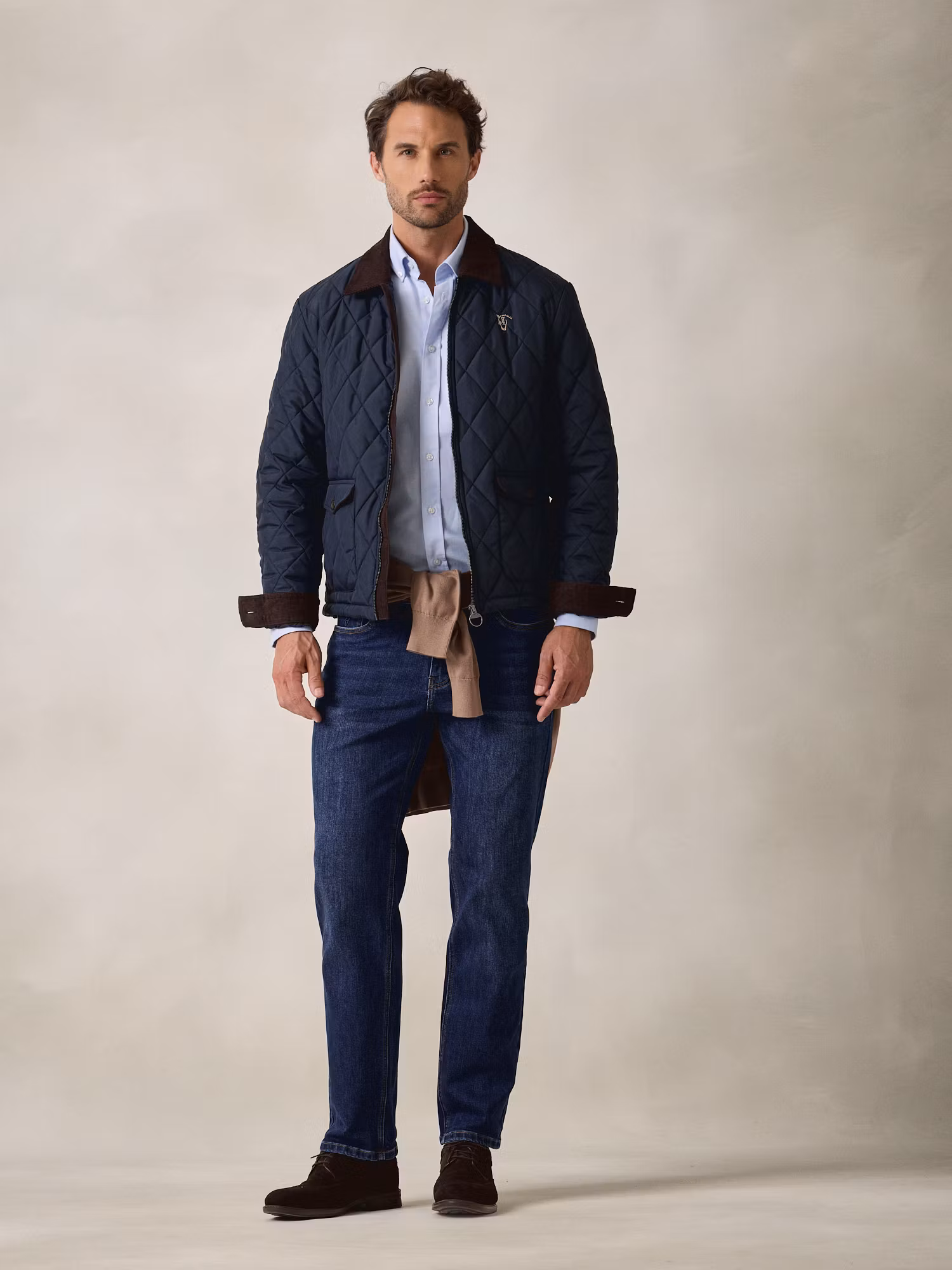 Husky Quilted Coat | Navy Blue