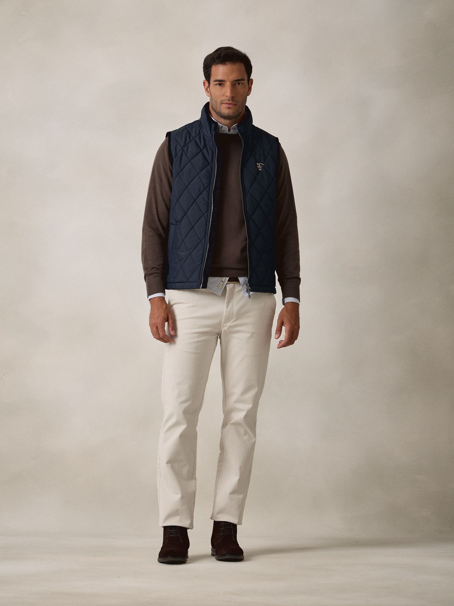 Diamond Quilted Vest  | Navy Blue