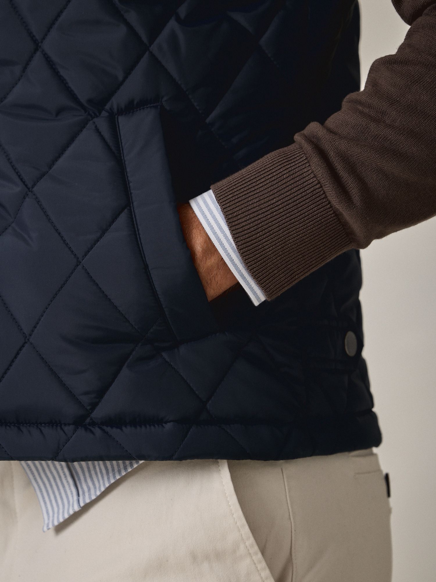 Diamond Quilted Vest  | Navy Blue