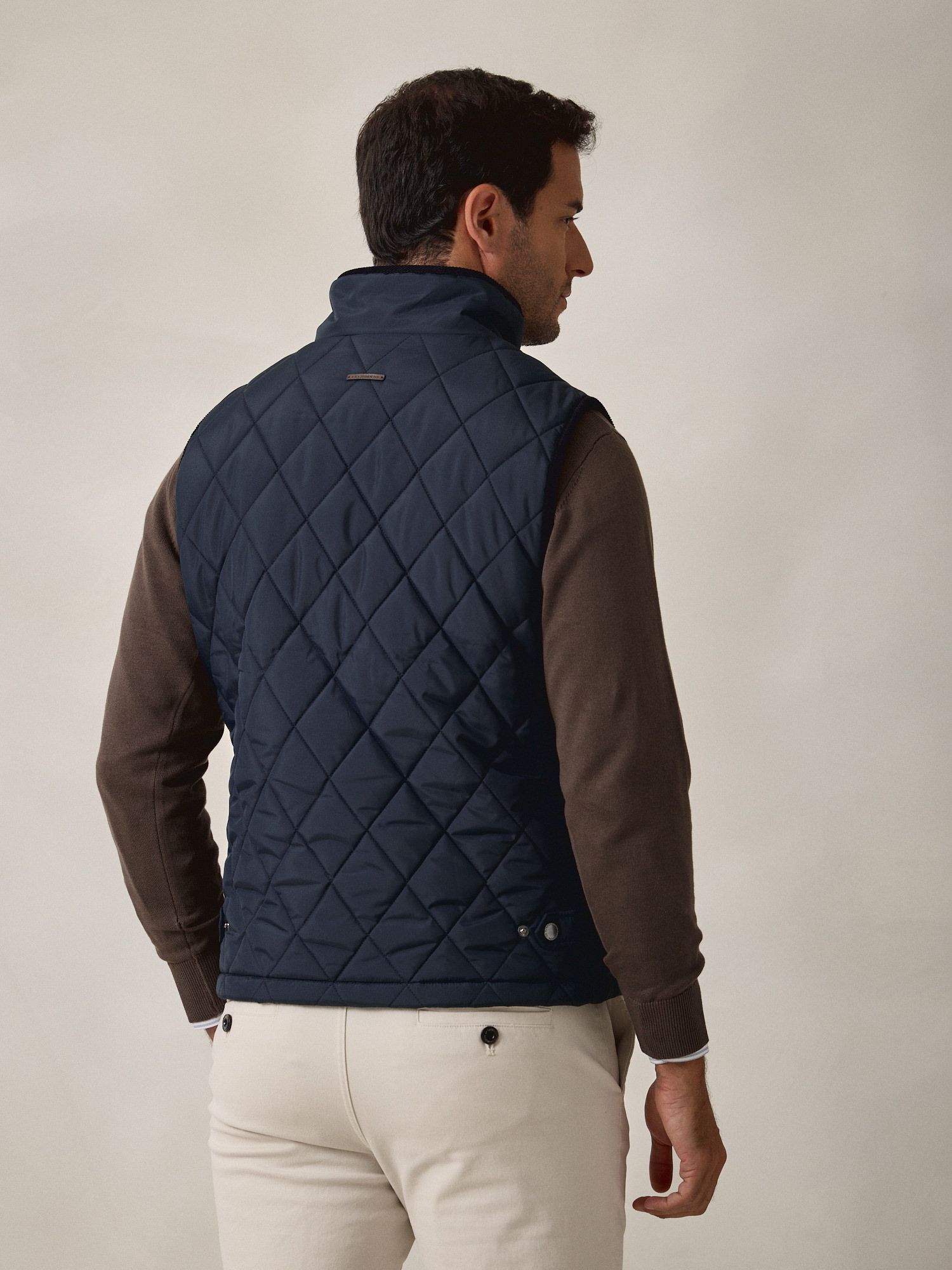 Diamond Quilted Vest  | Navy Blue