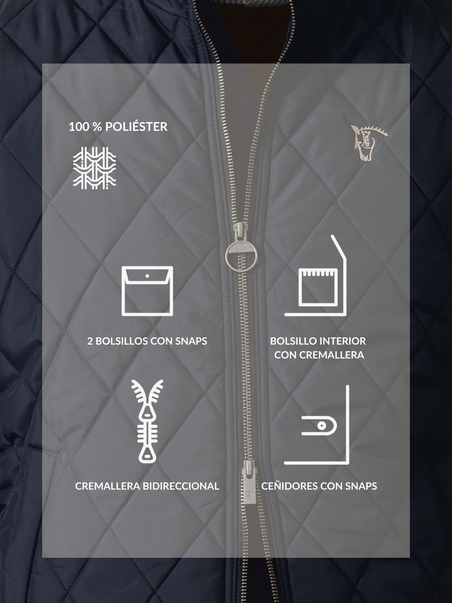 Diamond Quilted Vest  | Navy Blue