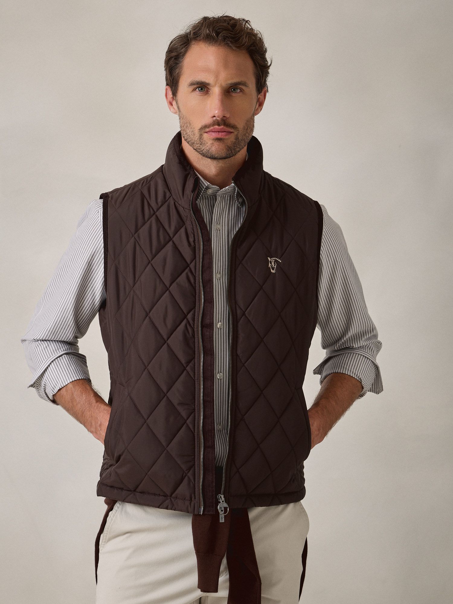 Diamond Quilted Vest | Mocha