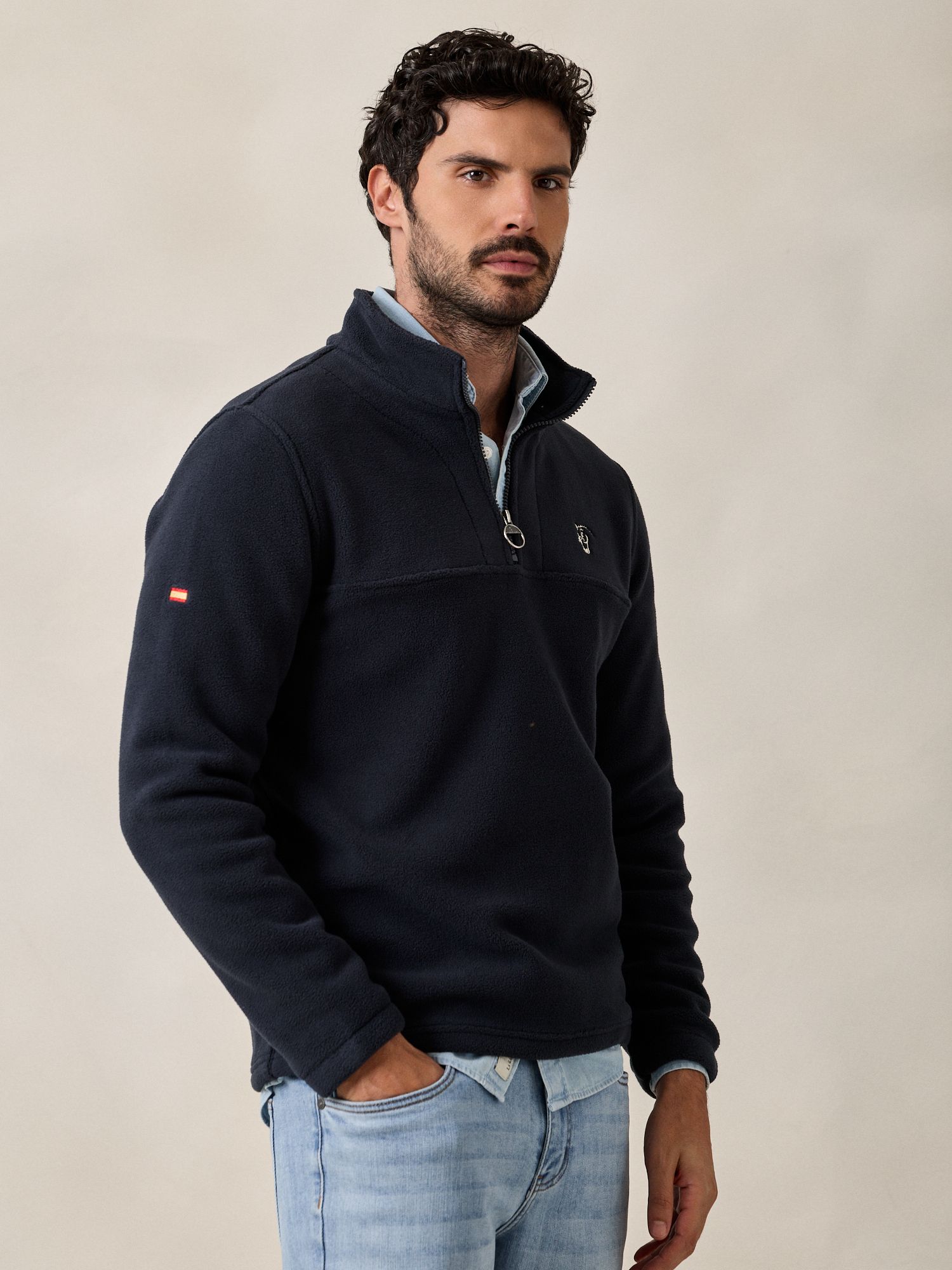 Polaire Demi-zip | Bleu Marine