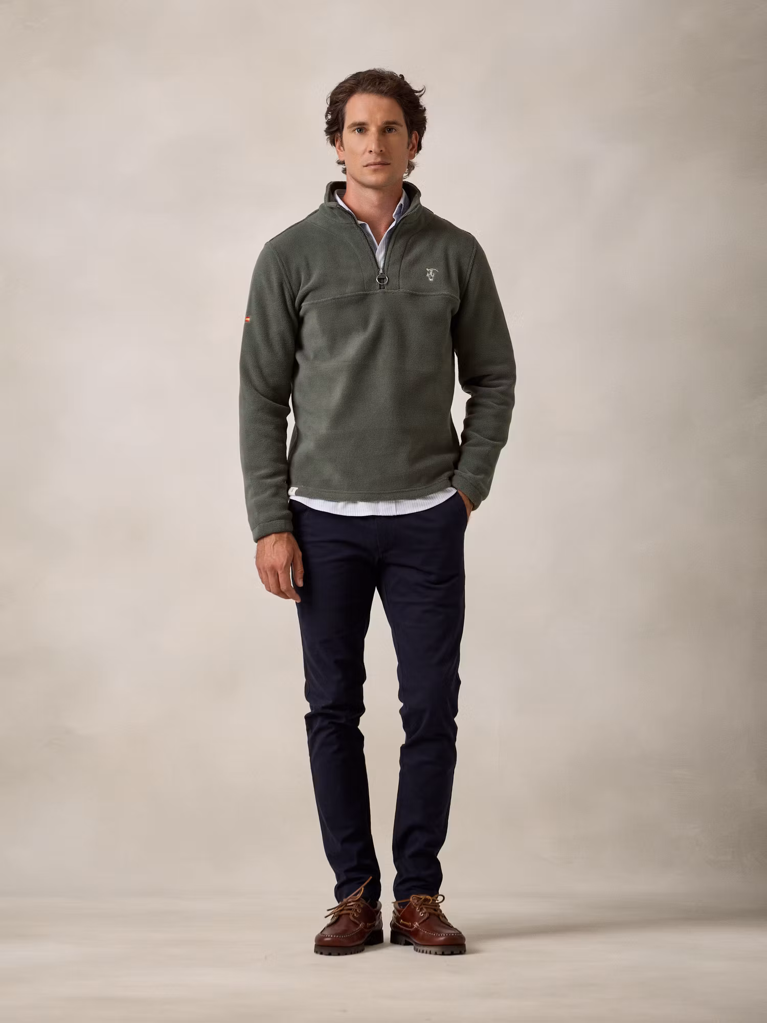Polaire Demi-Zip | Kaki