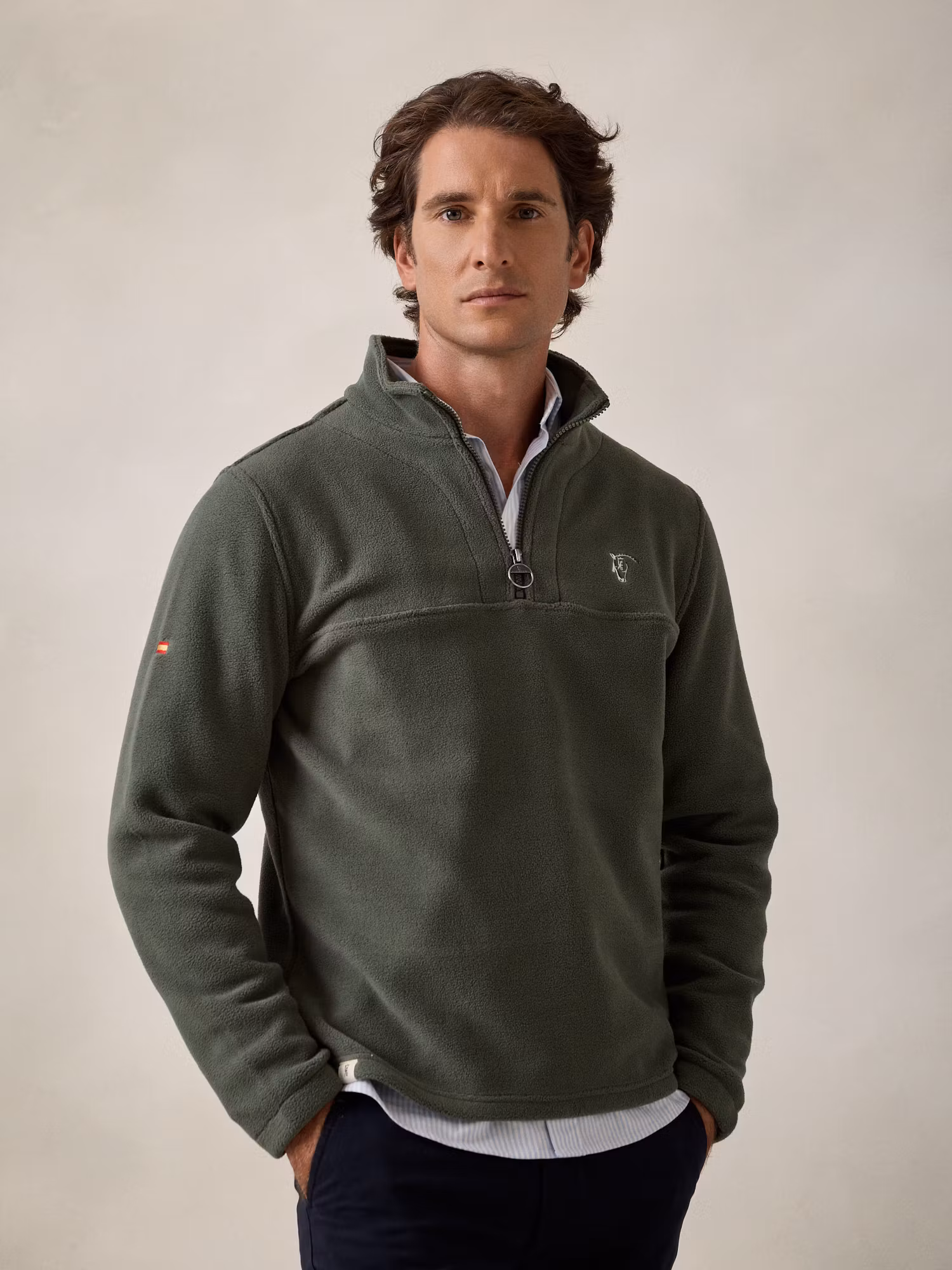 Polaire Demi-Zip | Kaki