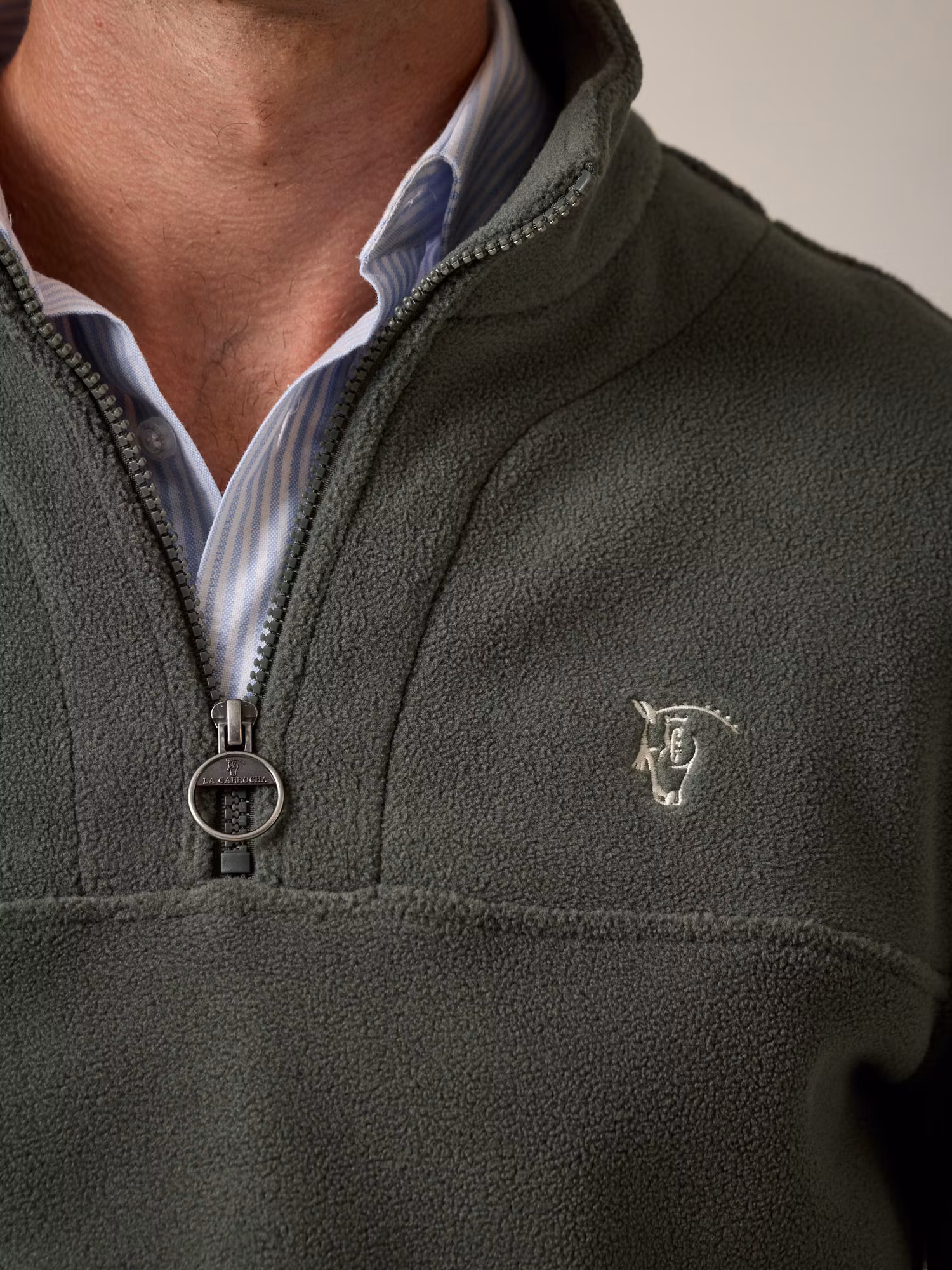 Polaire Demi-Zip | Kaki