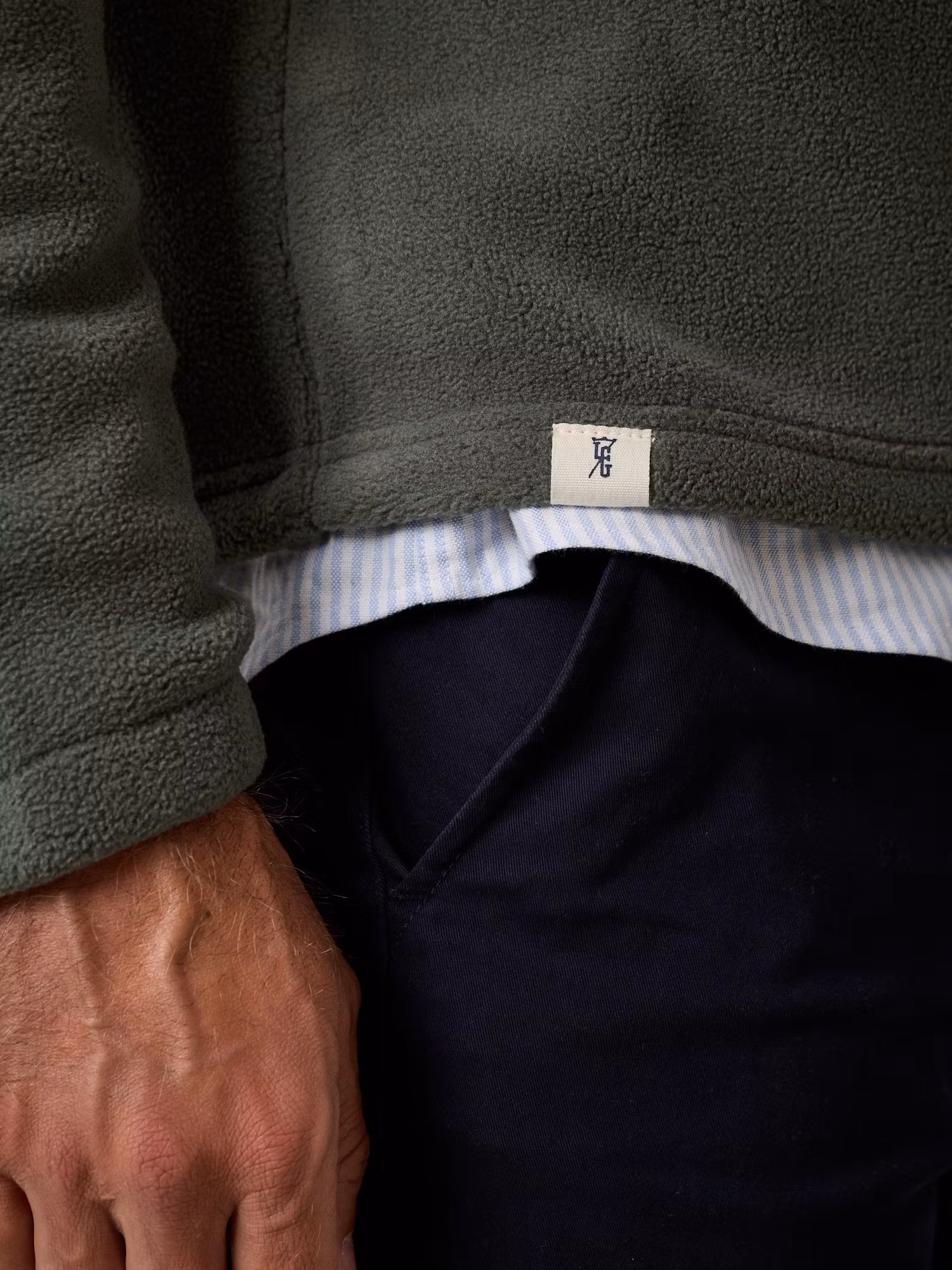 Polaire Demi-Zip | Kaki