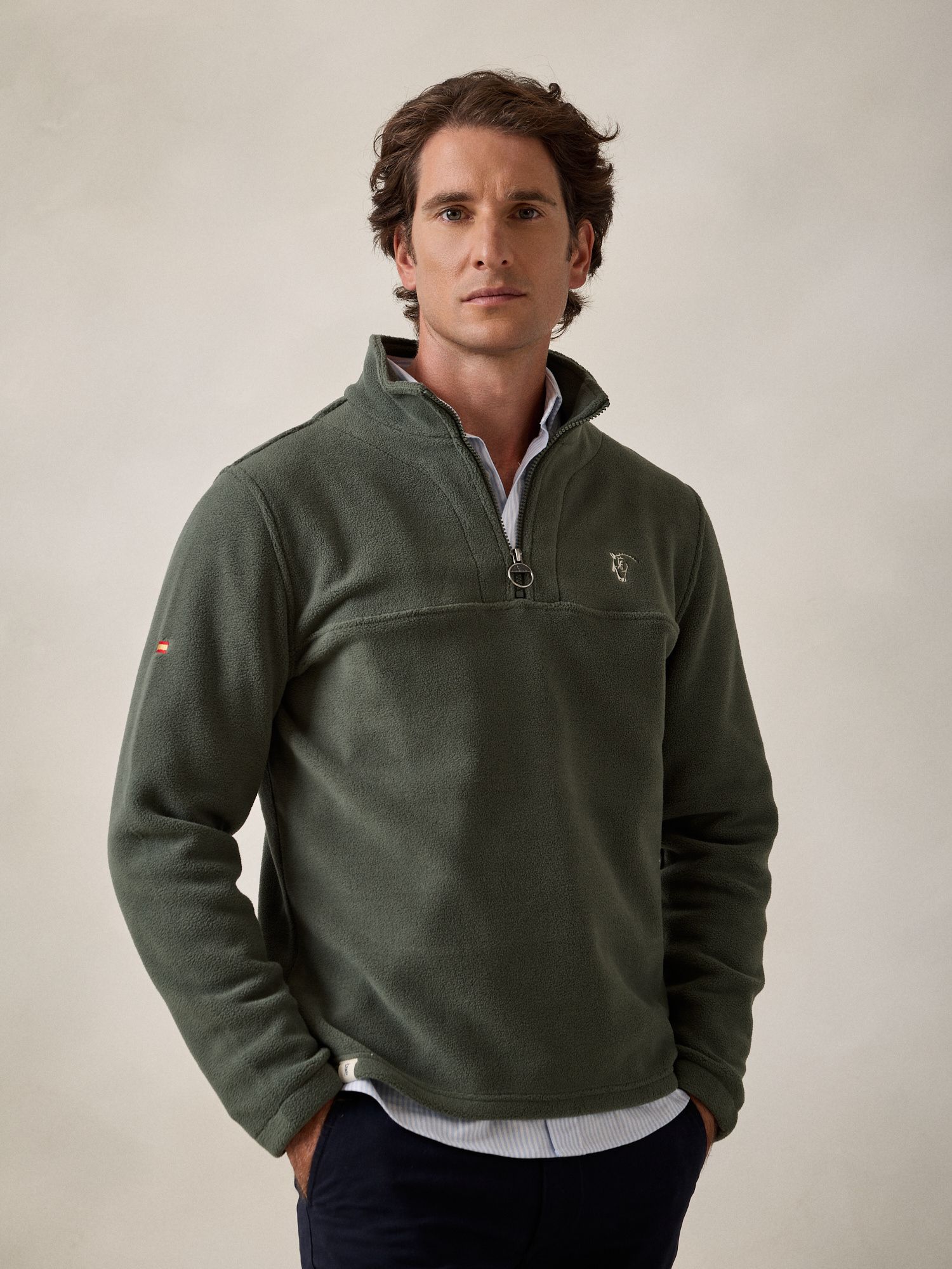 Polaire Demi-Zip | Kaki