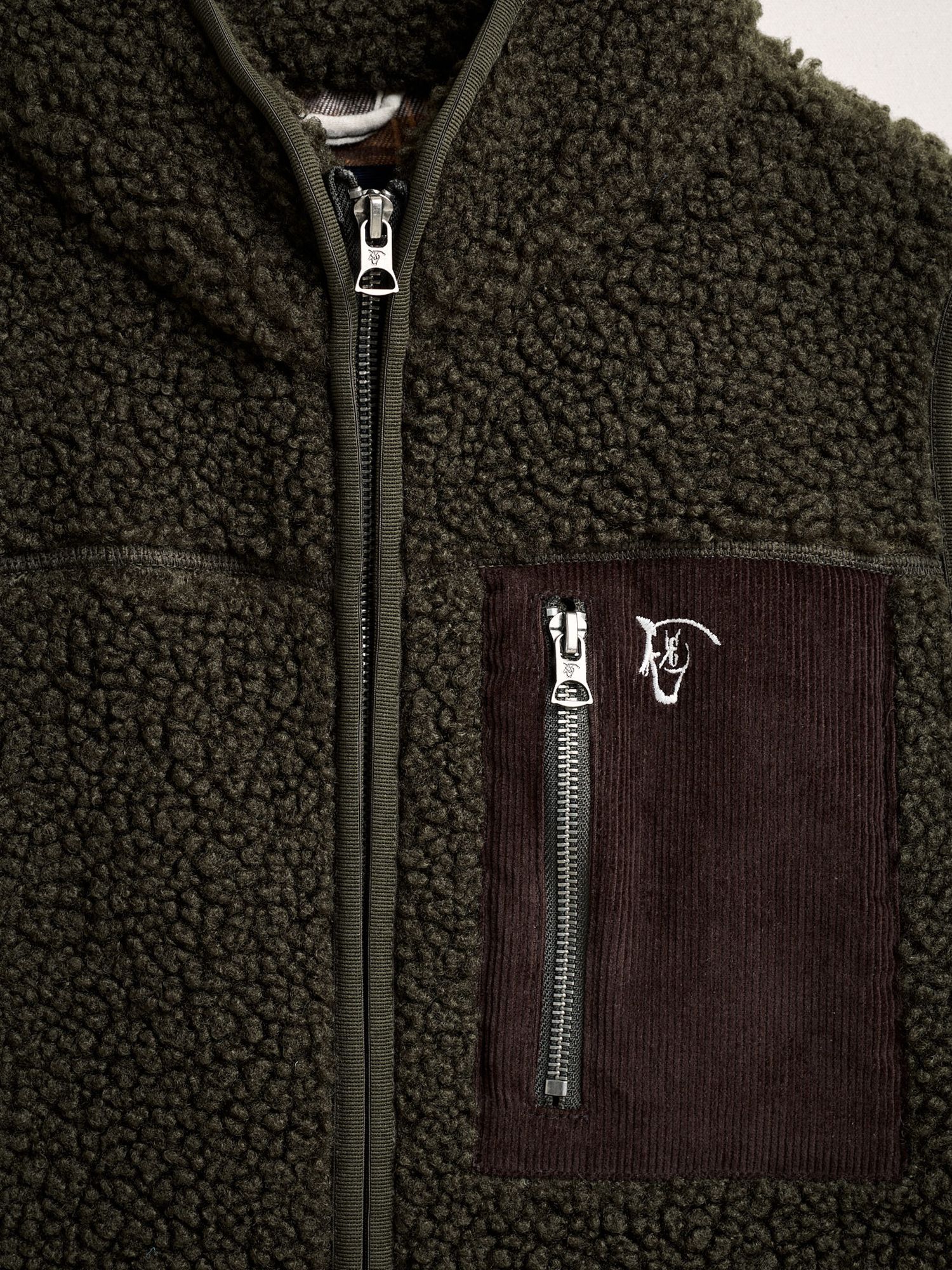 Sherpa Fleece Vest | Moss Green
