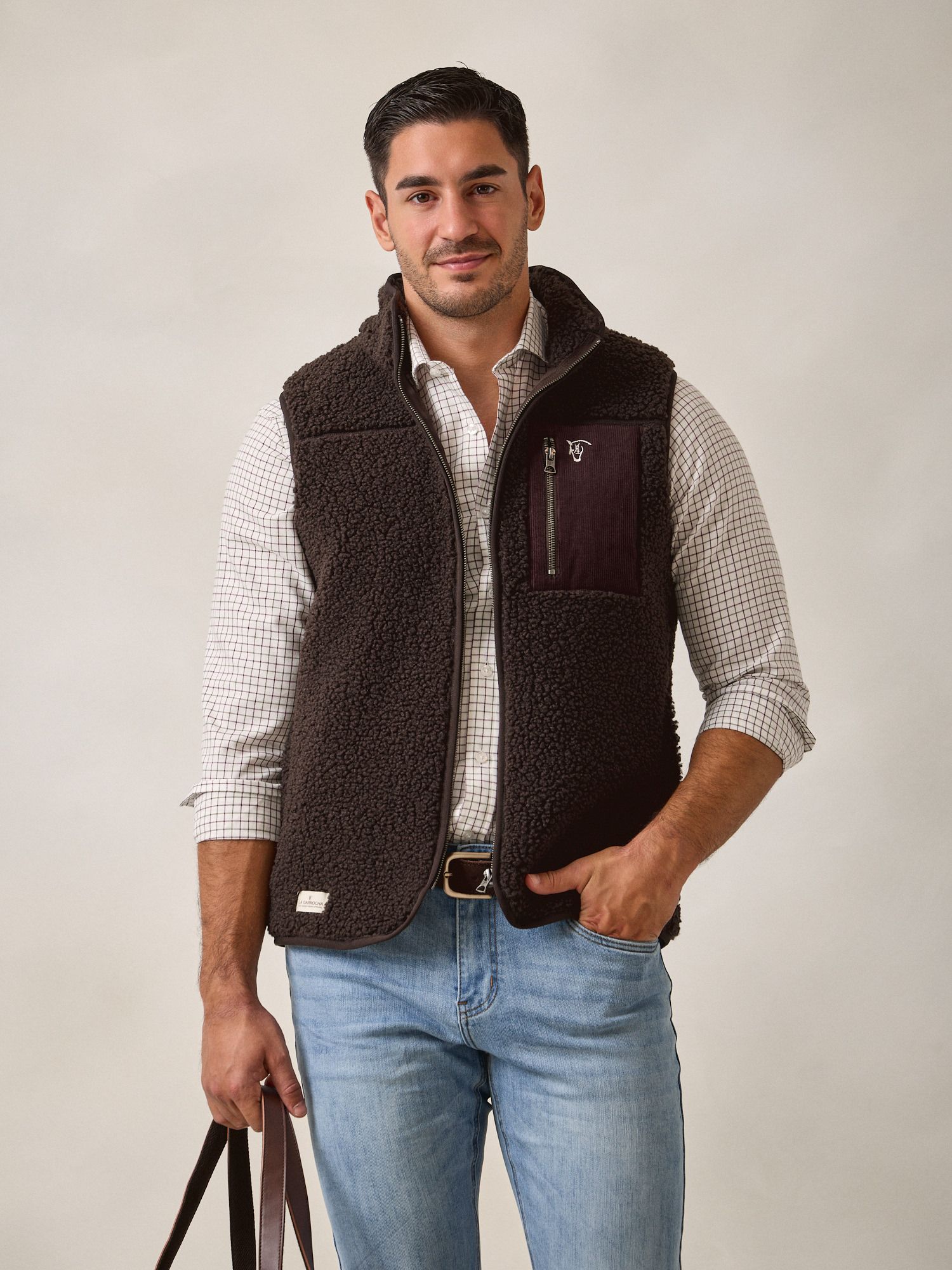 Sherpa Fleece Vest | Charcoal