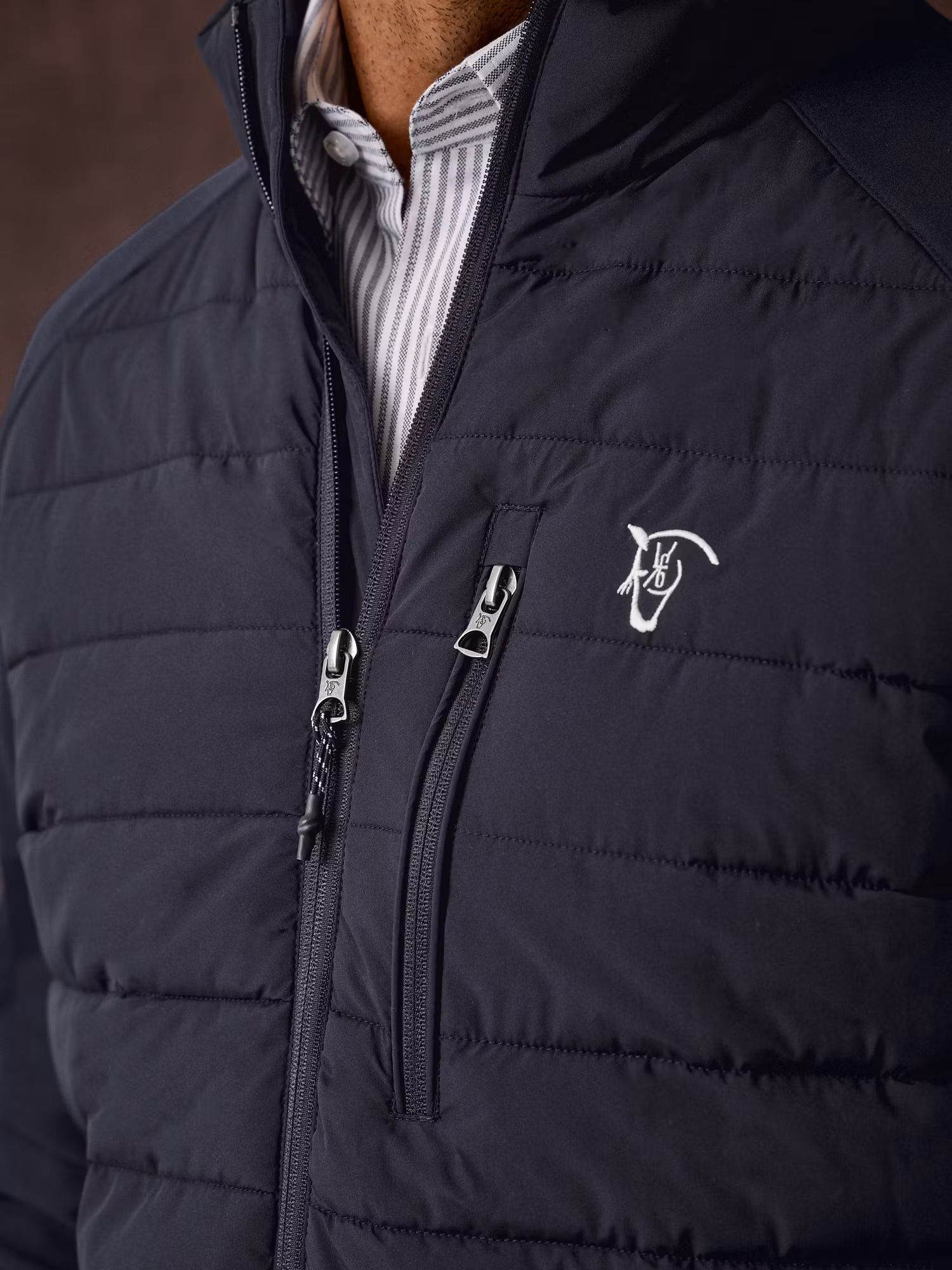 Technical Quilted Jacket | Navy Blue