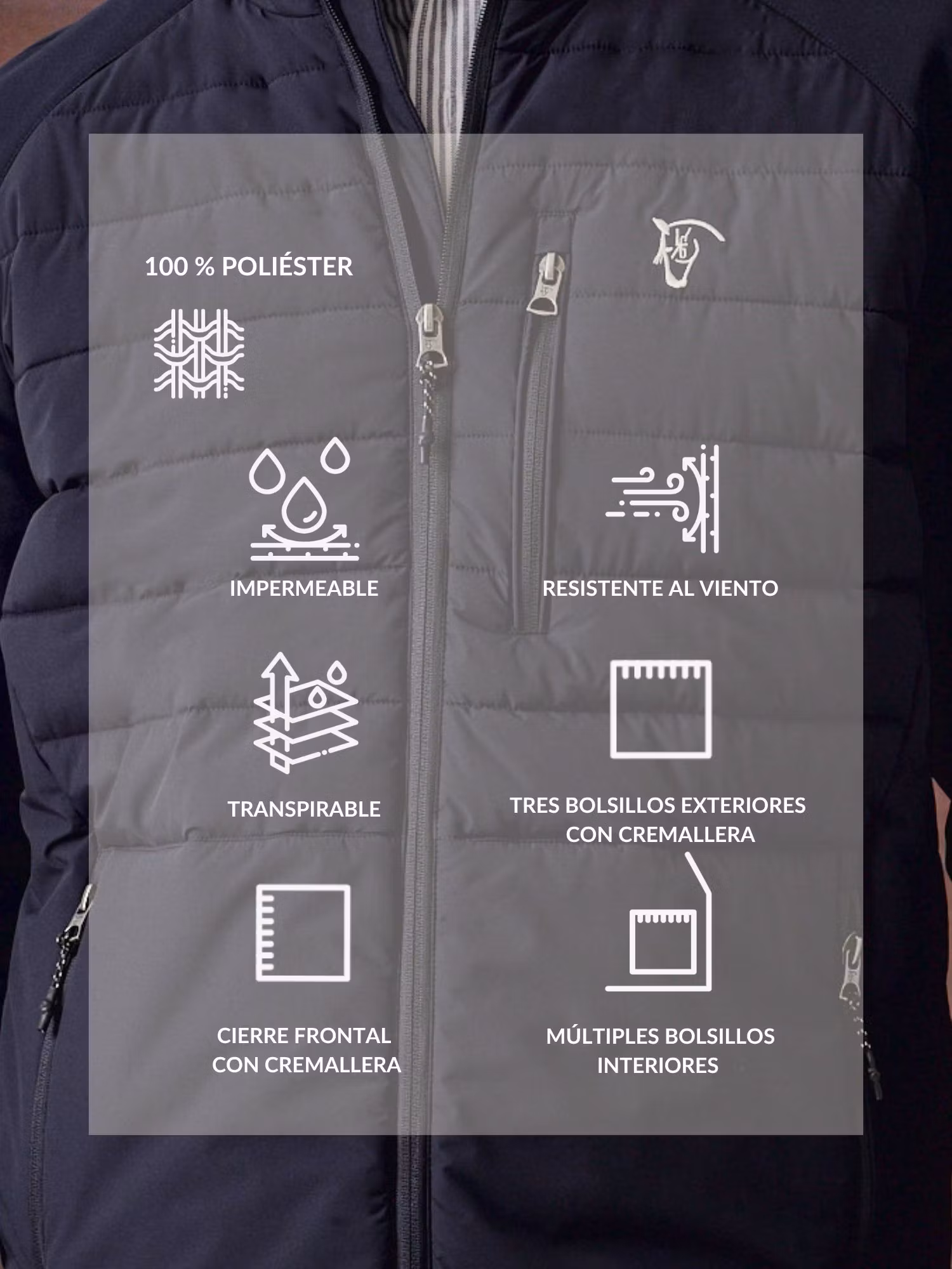 Technical Quilted Jacket | Navy Blue