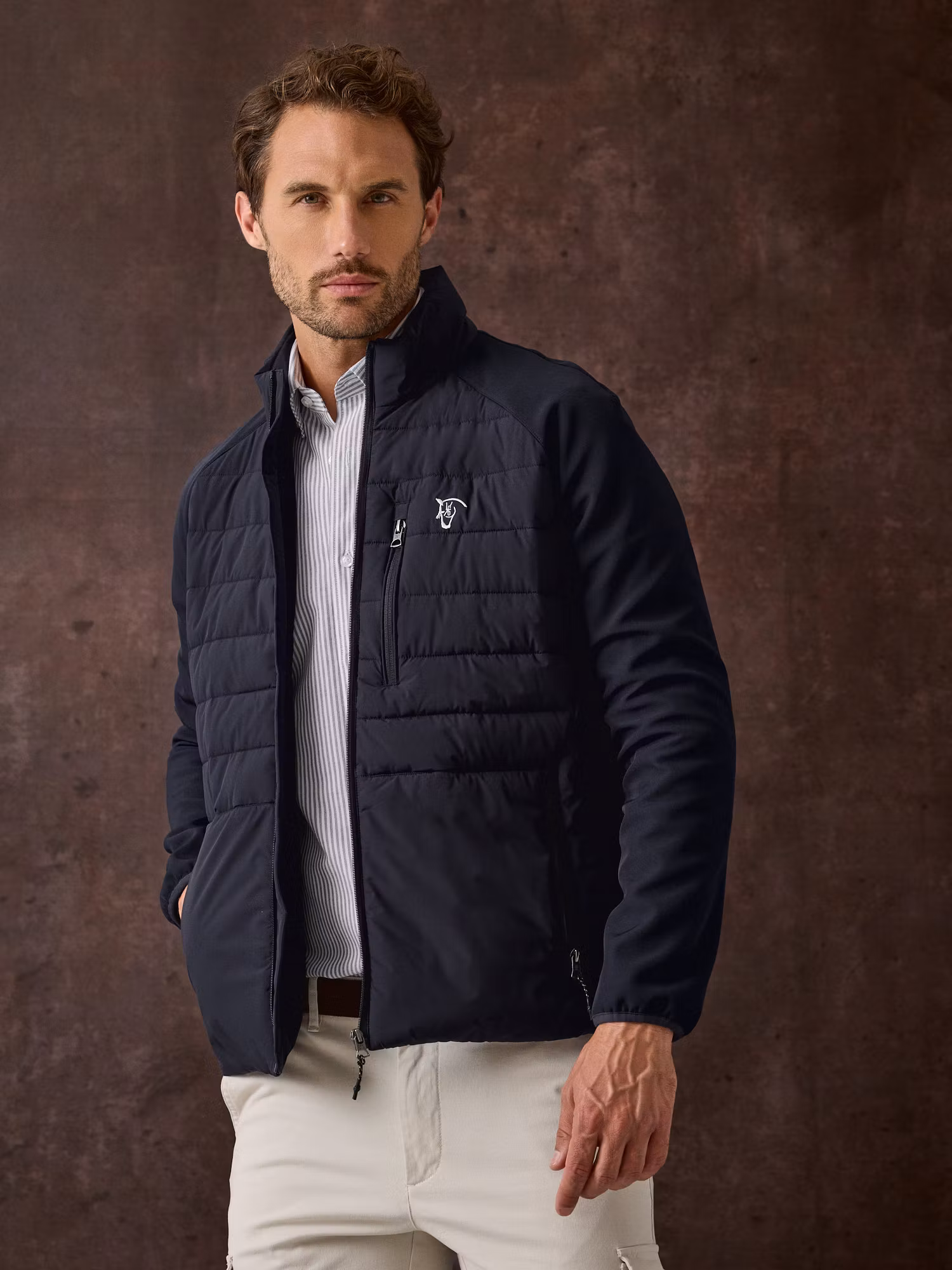 Technical Quilted Jacket | Navy Blue