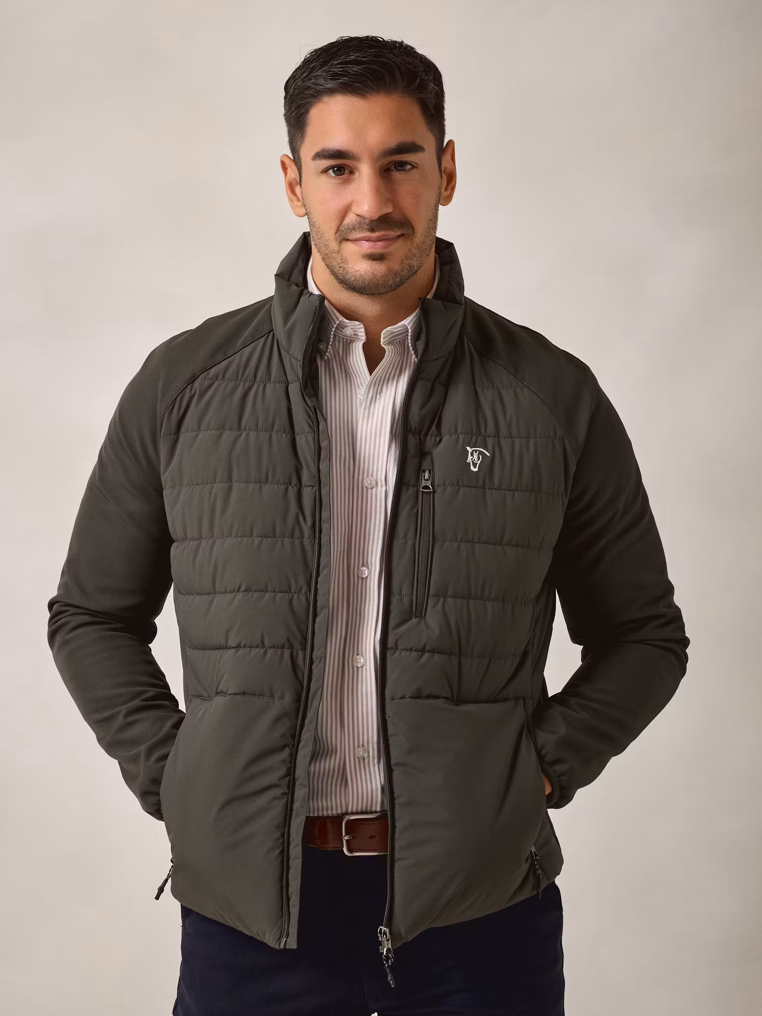 Technical Quilted Jacket | Moss Green