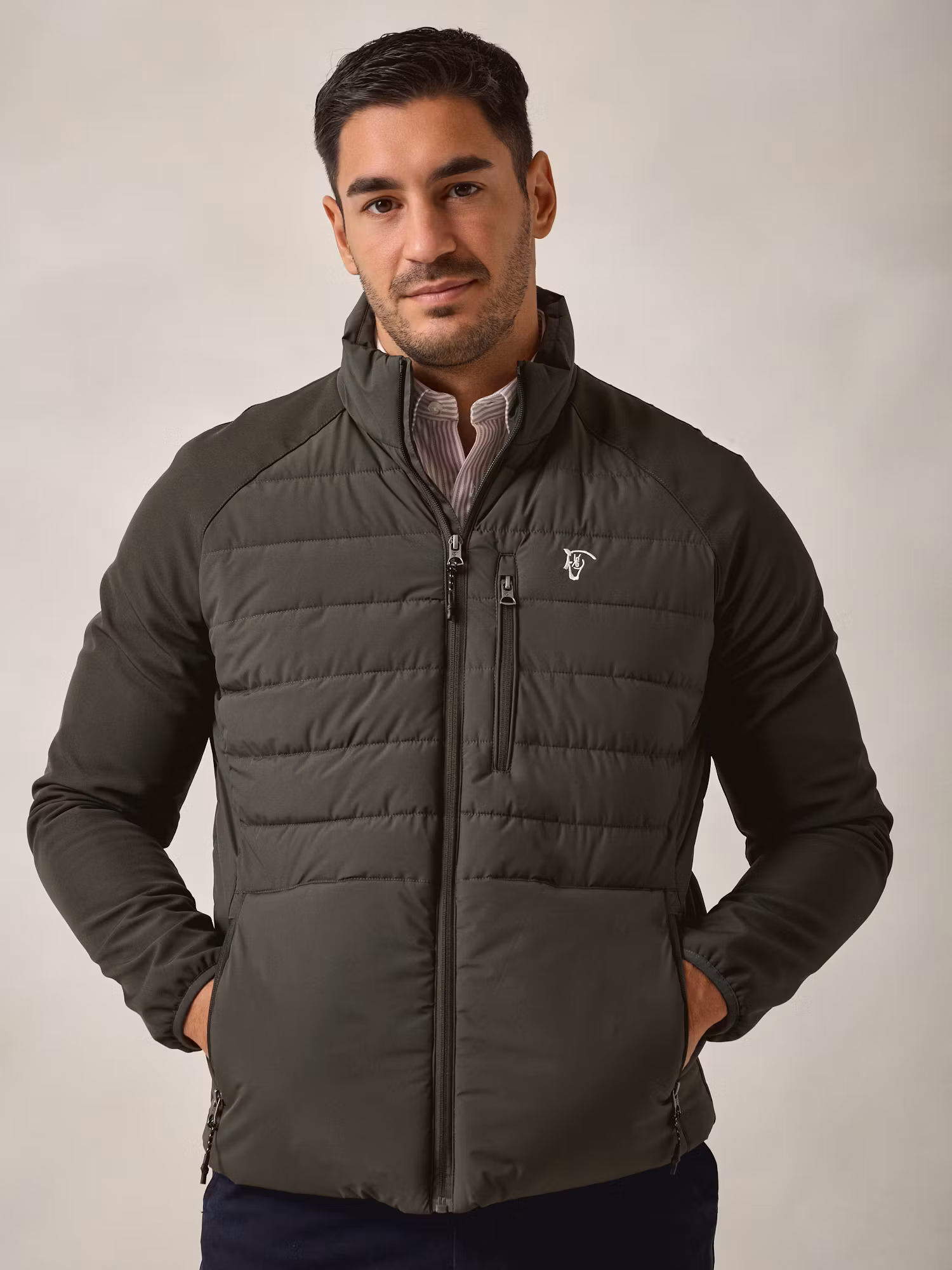 Technical Quilted Jacket | Moss Green