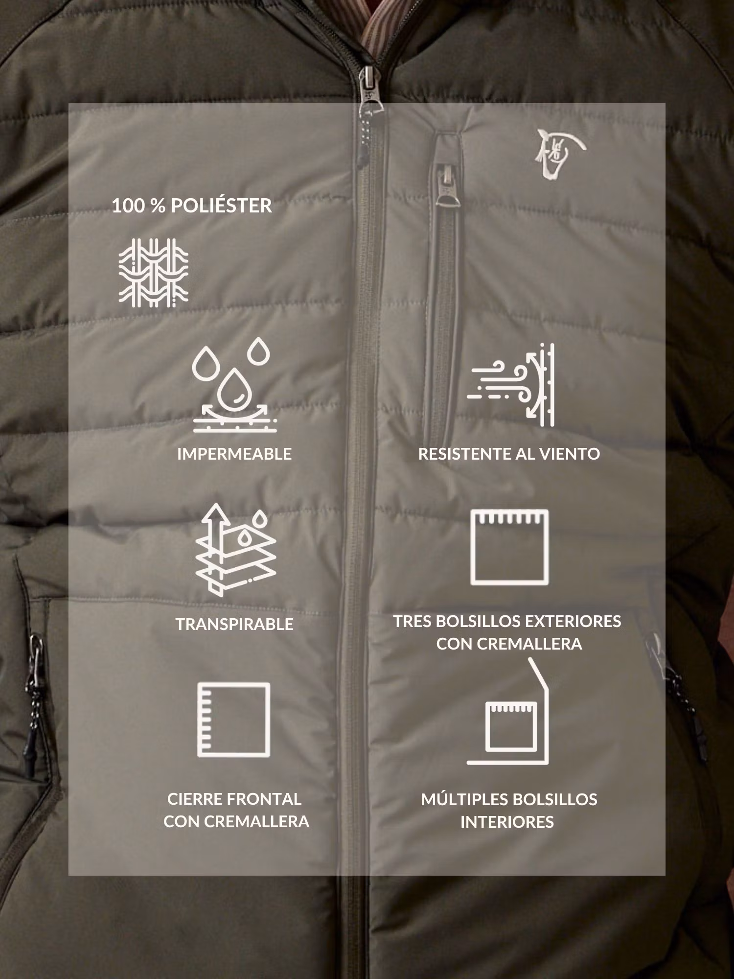 Technical Quilted Jacket | Moss Green