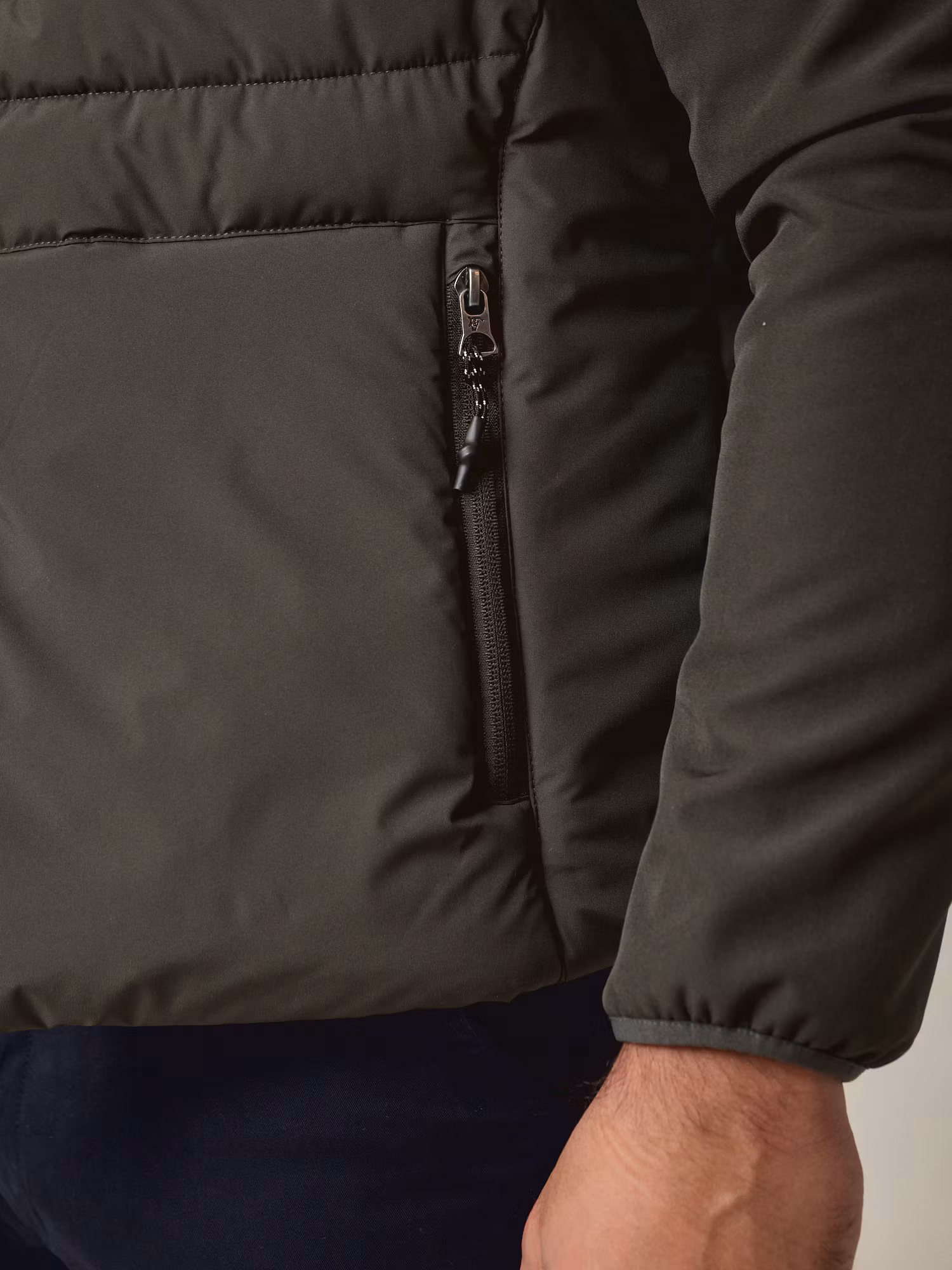 Technical Quilted Jacket | Moss Green