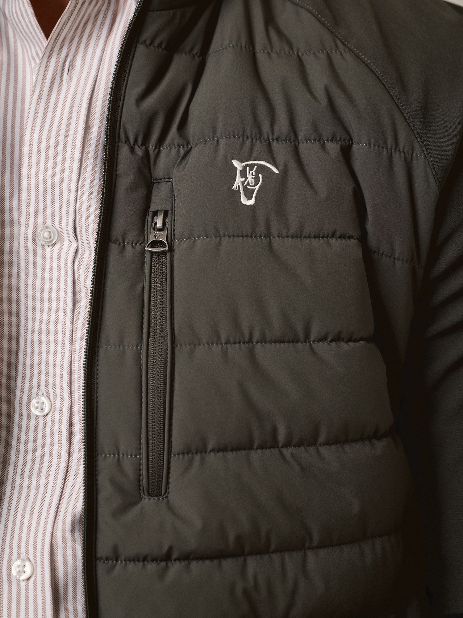 Technical Quilted Jacket | Moss Green