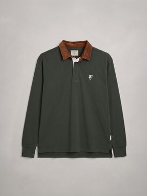 Polo com gola de veludo cotelê | Verde Abeto