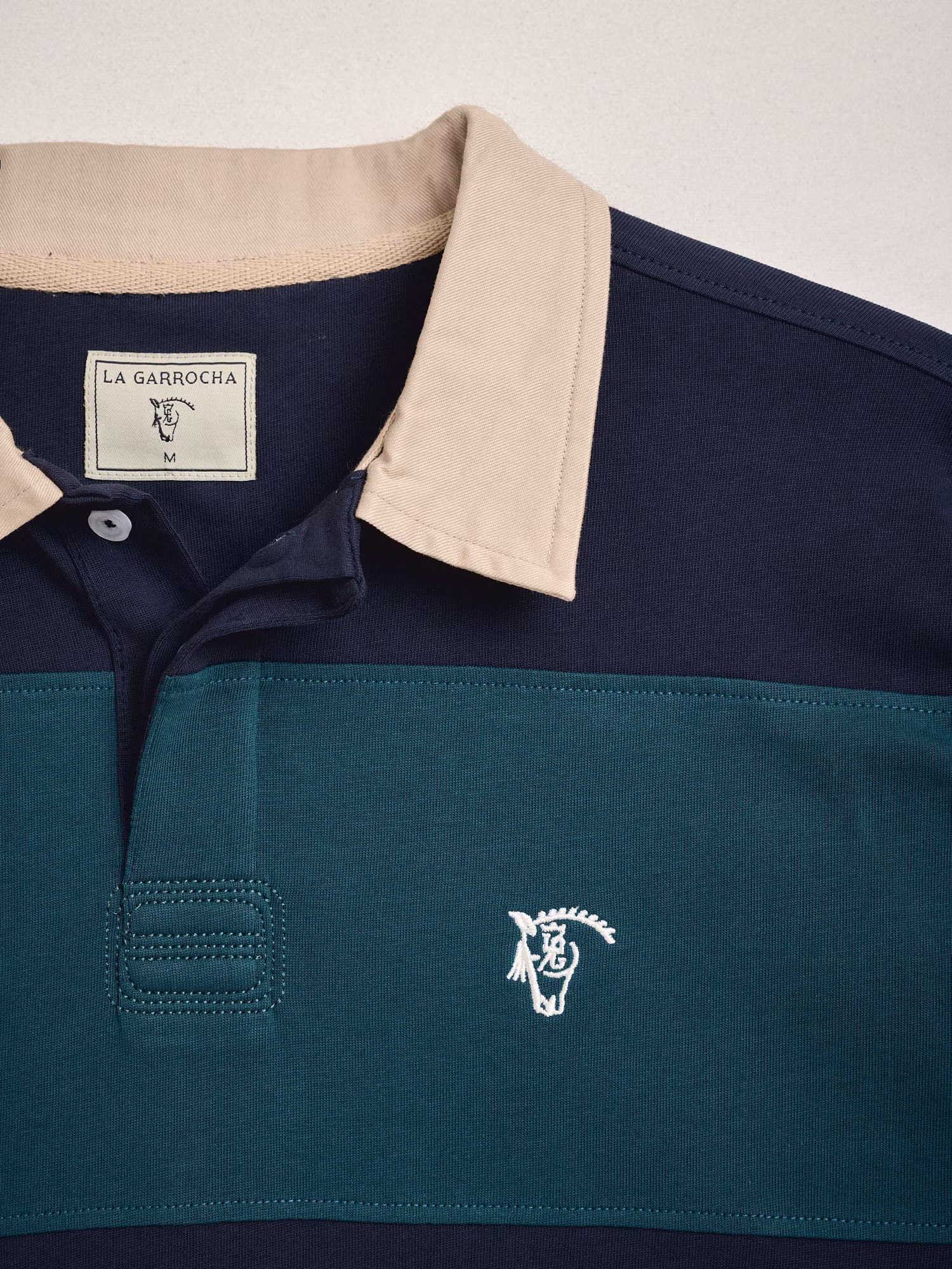 Canvas Collar Rugby Polo | Navy Blue