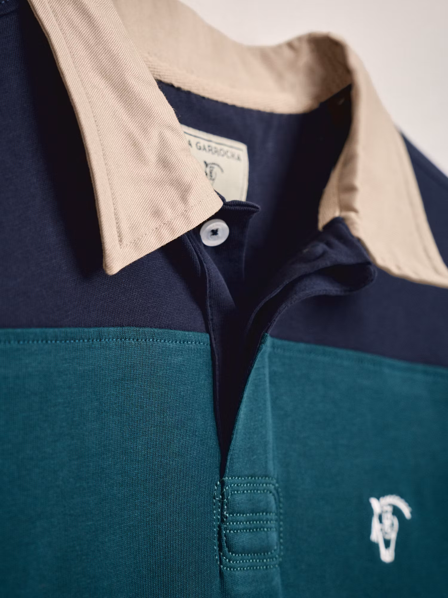 Canvas Collar Rugby Polo | Navy Blue
