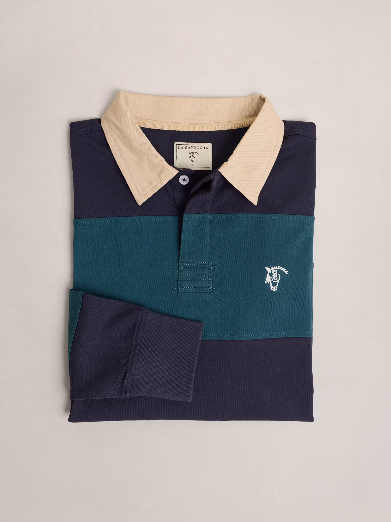 Canvas Collar Rugby Polo | Navy Blue