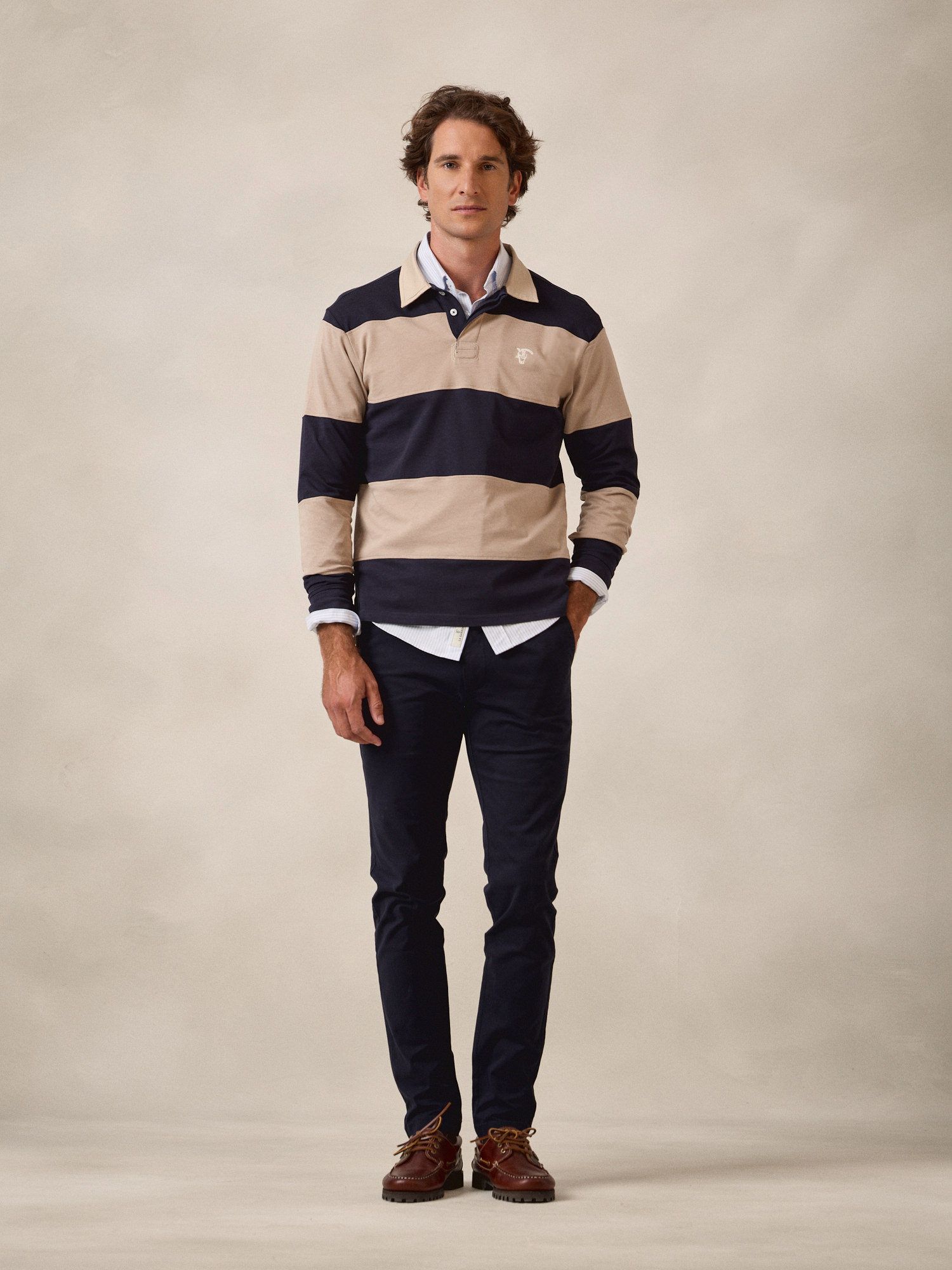 Canvas Collar Rugby Polo | Stone
