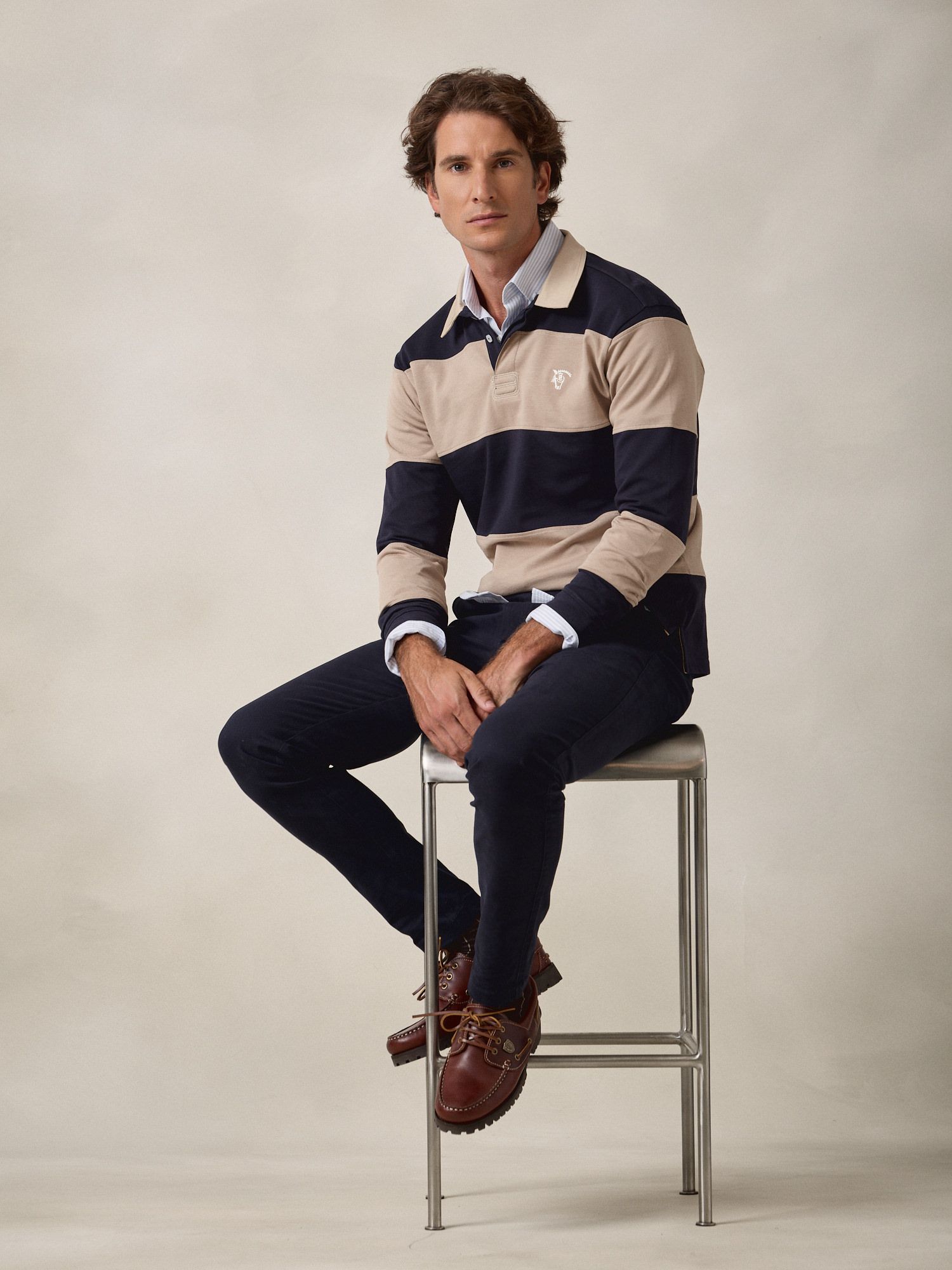 Canvas Collar Rugby Polo | Stone