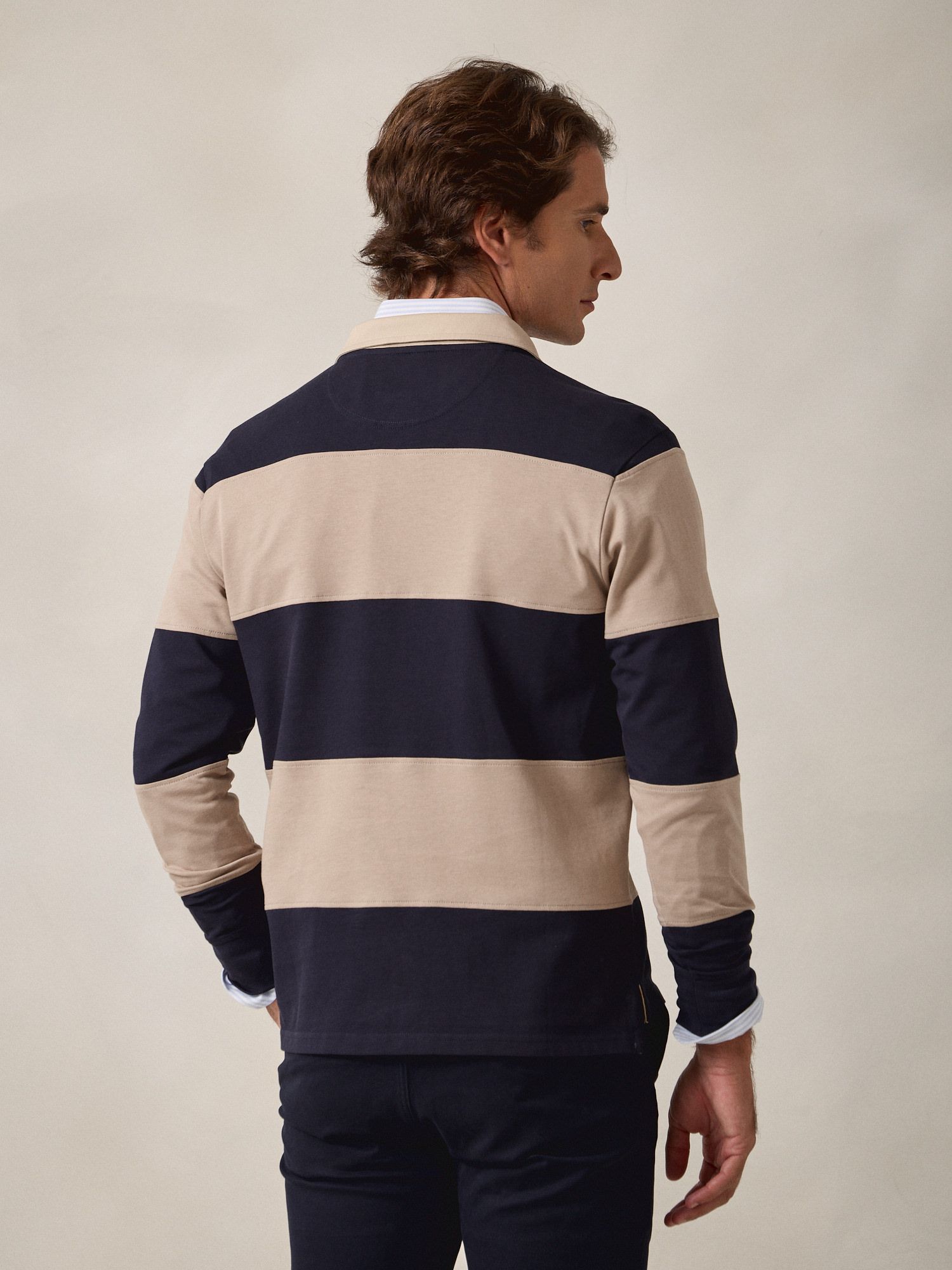 Canvas Collar Rugby Polo | Stone