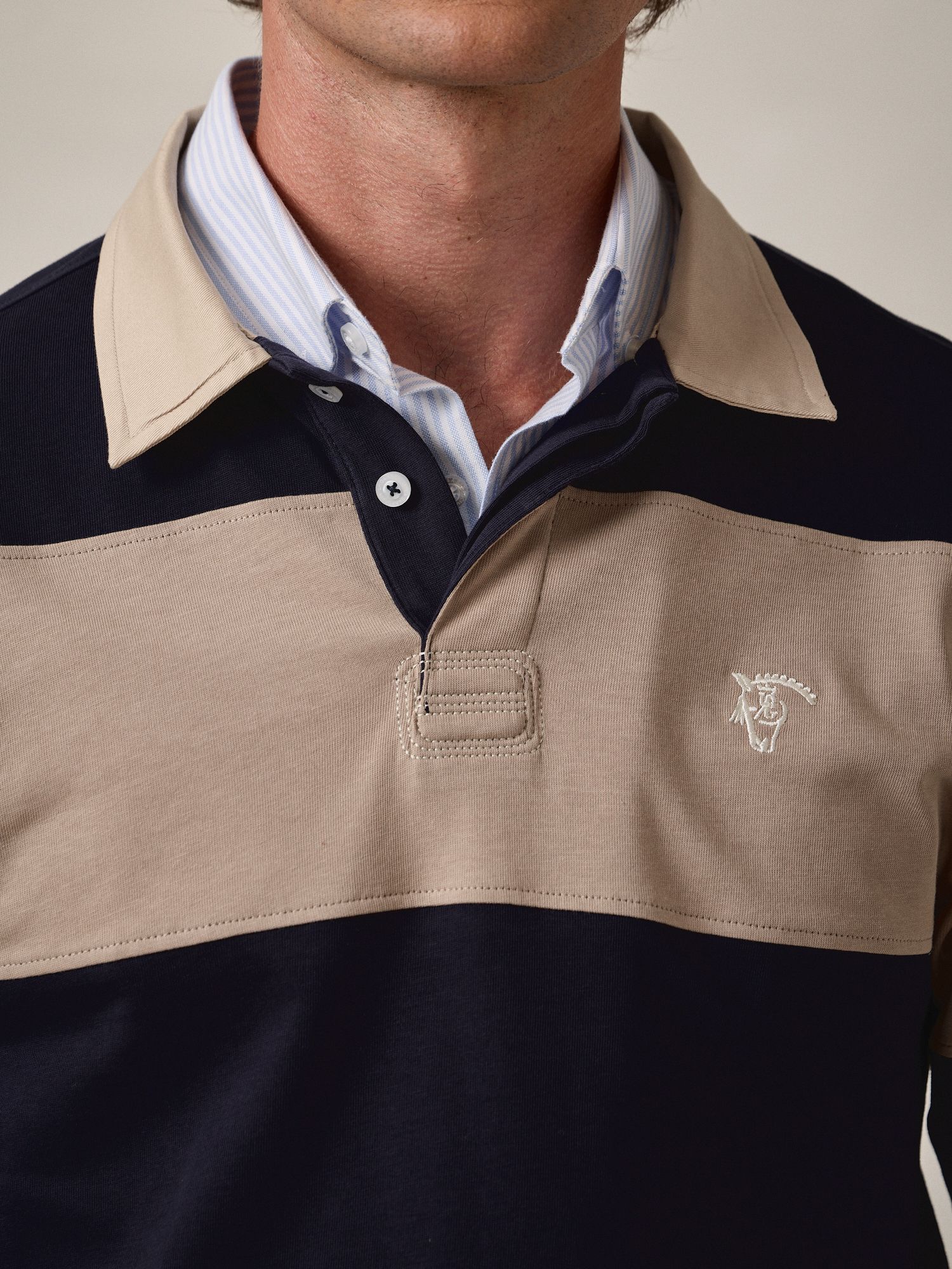 Canvas Collar Rugby Polo | Stone