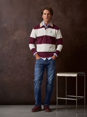 Polo rugby com gola em canvas | Amora