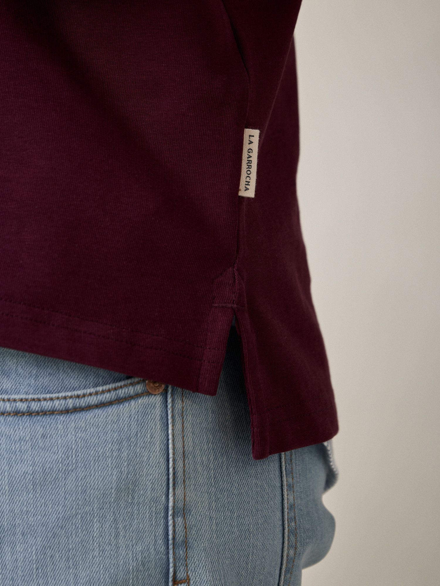 Corduroy collar contrast polo | Mulberry