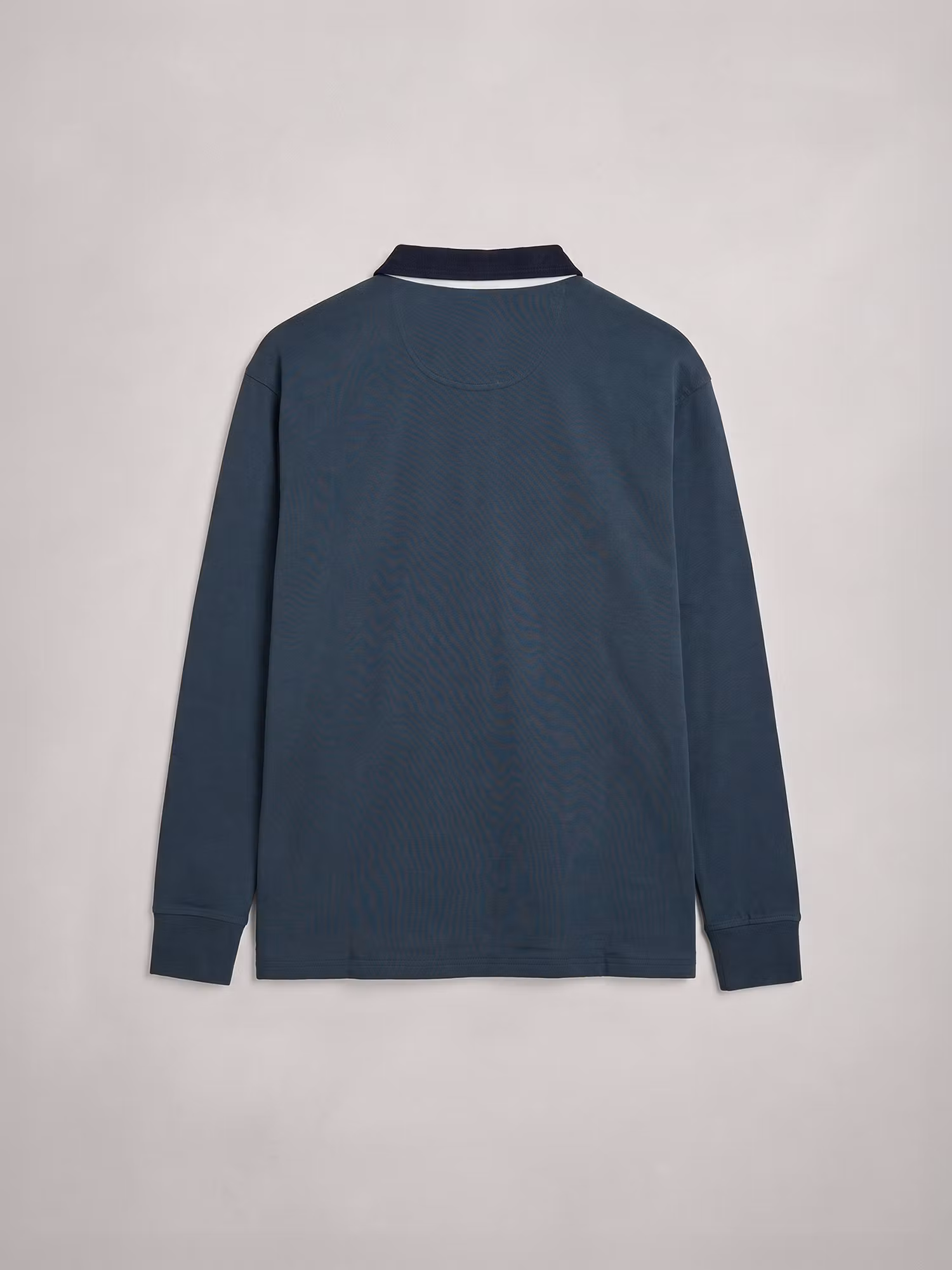 Corduroy collar contrast polo | Lake Blue