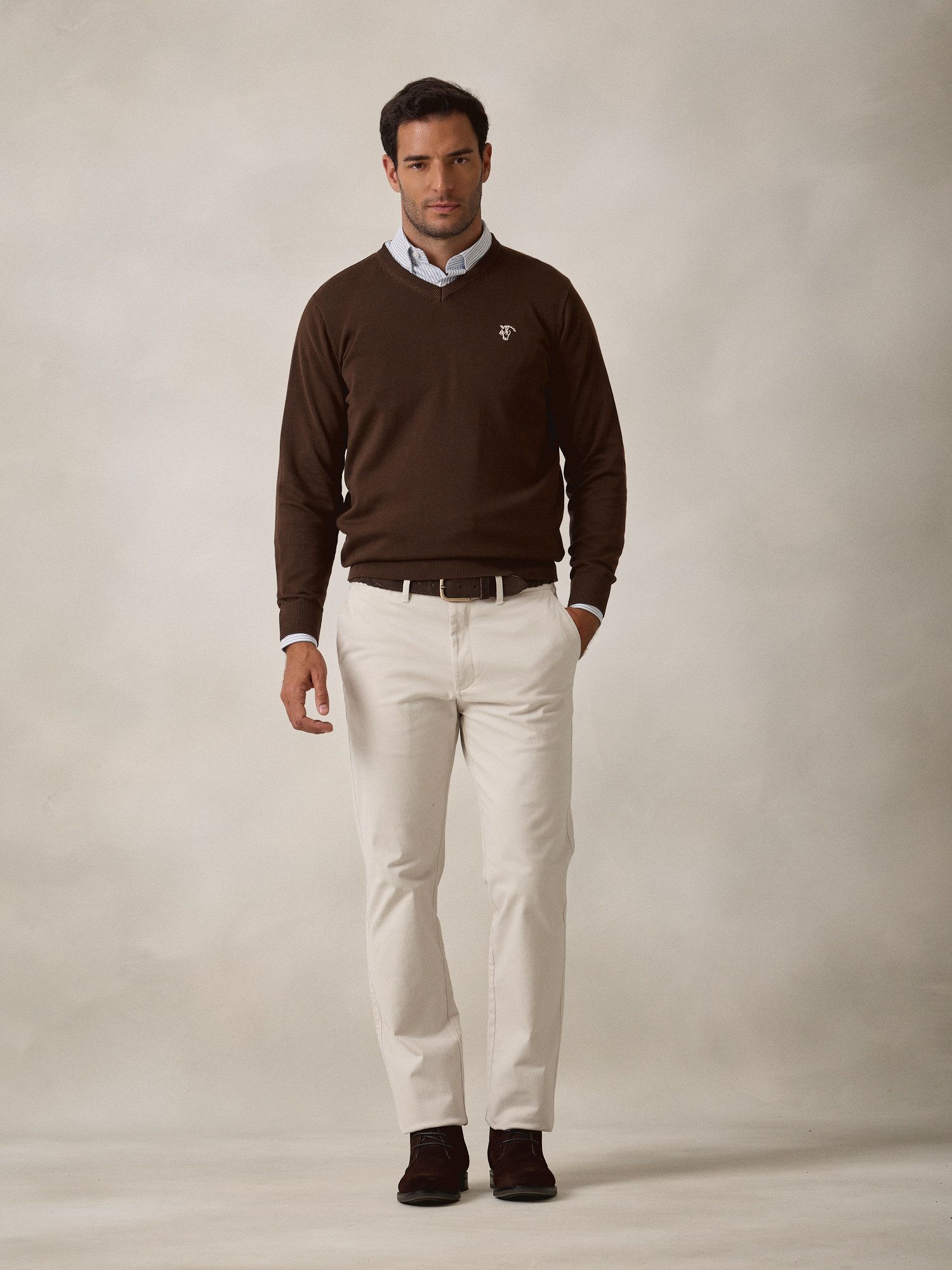 Sweater com decote em V | Moka