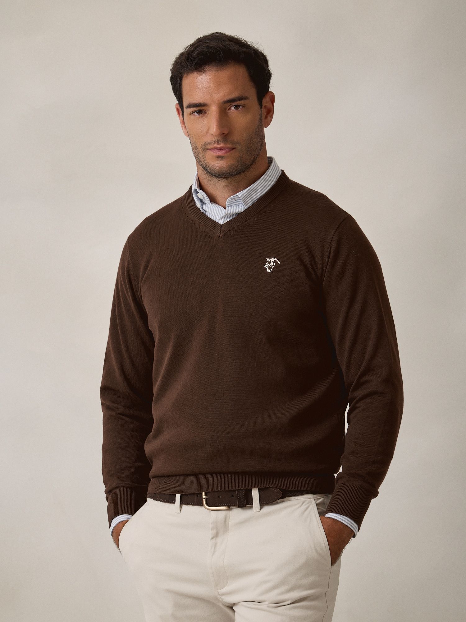 Pull à col en V | Moka