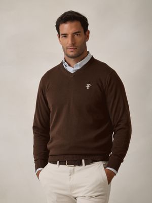V-neck sweater | Mocha