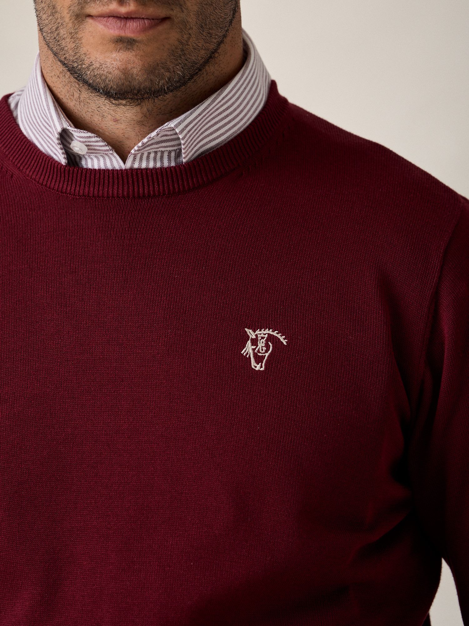 Pull Col Rond avec Coudières | Bordeaux